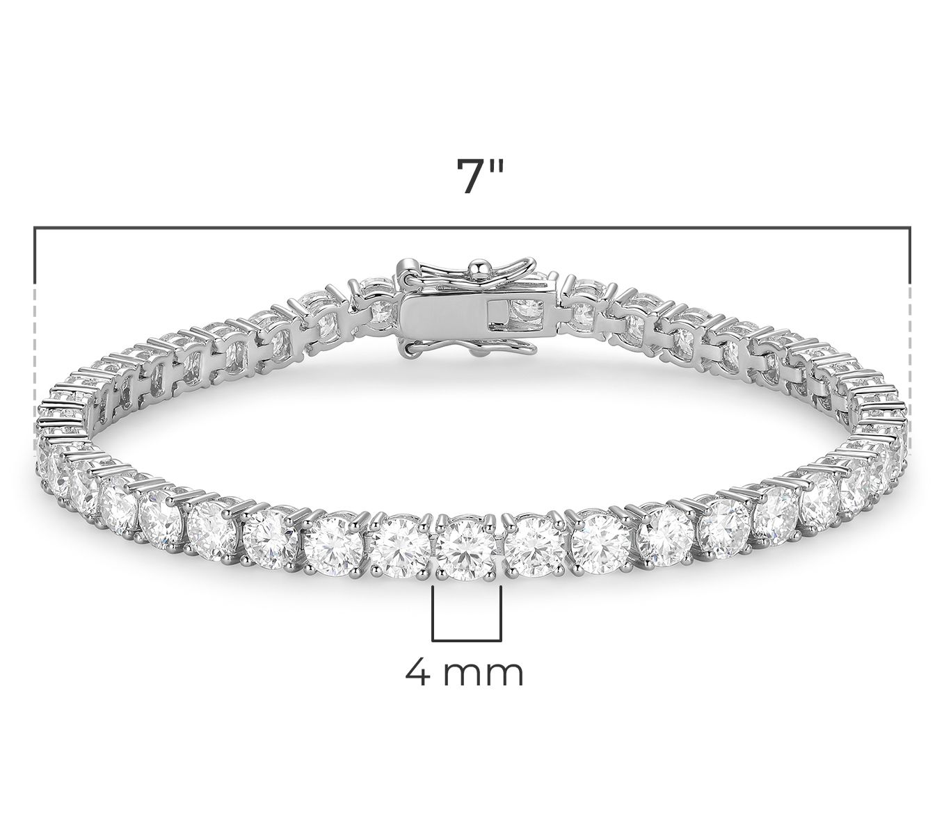 Sterling Silver 12.30 cttw Moissanite Tennis Bracelet