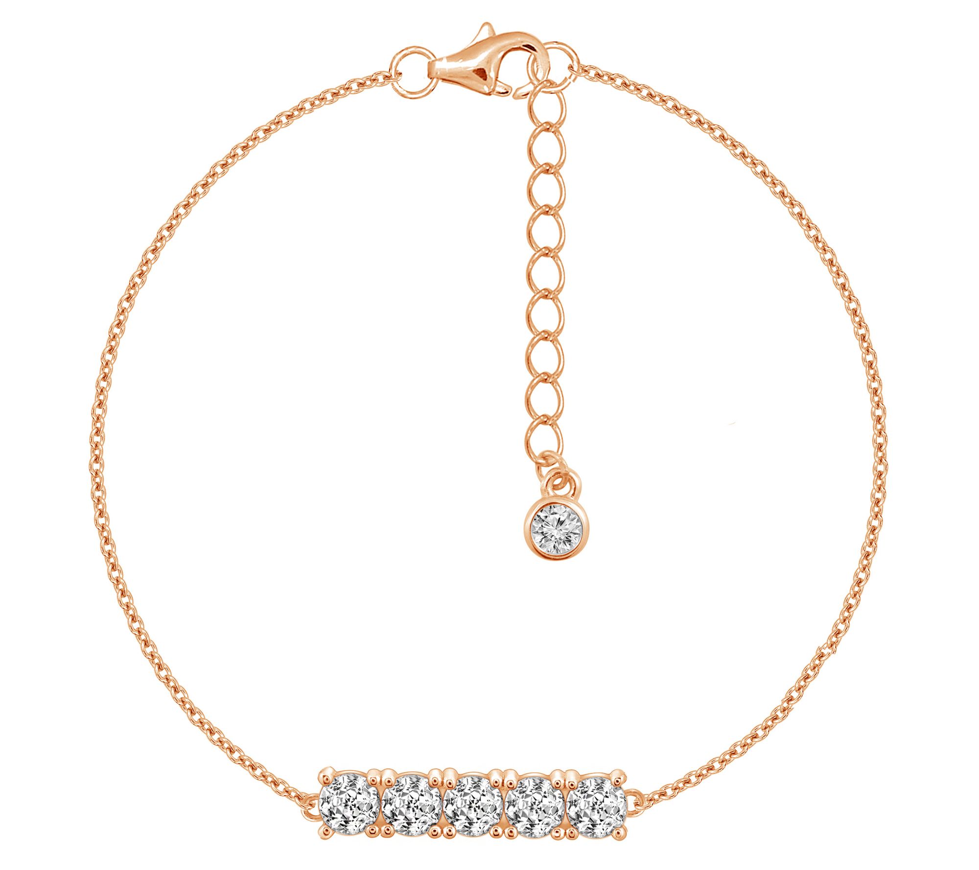 Diamonique 1.35 cttw Adjustable Bracelet, Sterling Silver