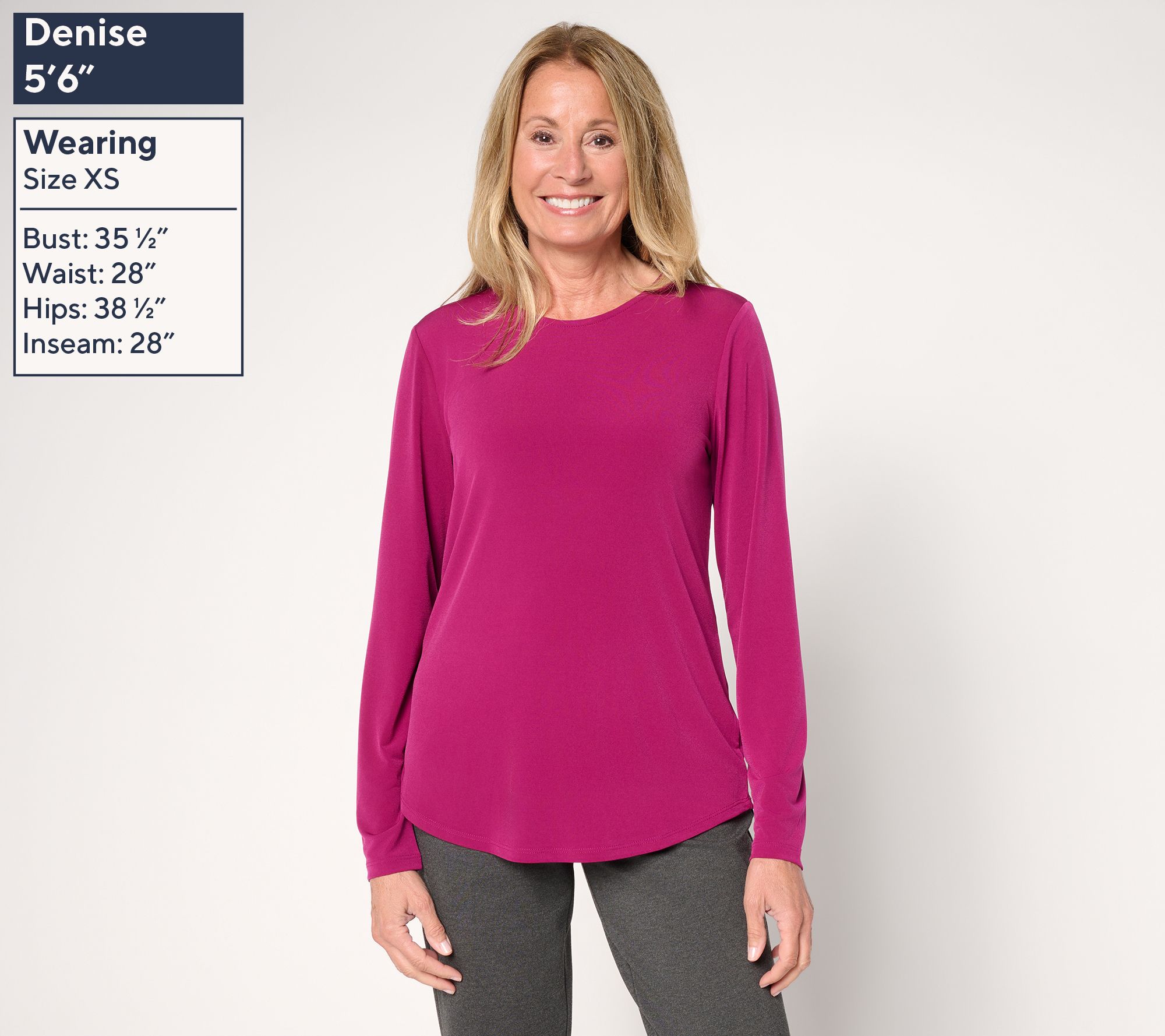 Susan Graver Essentials Liquid Knit Crew Neck Top