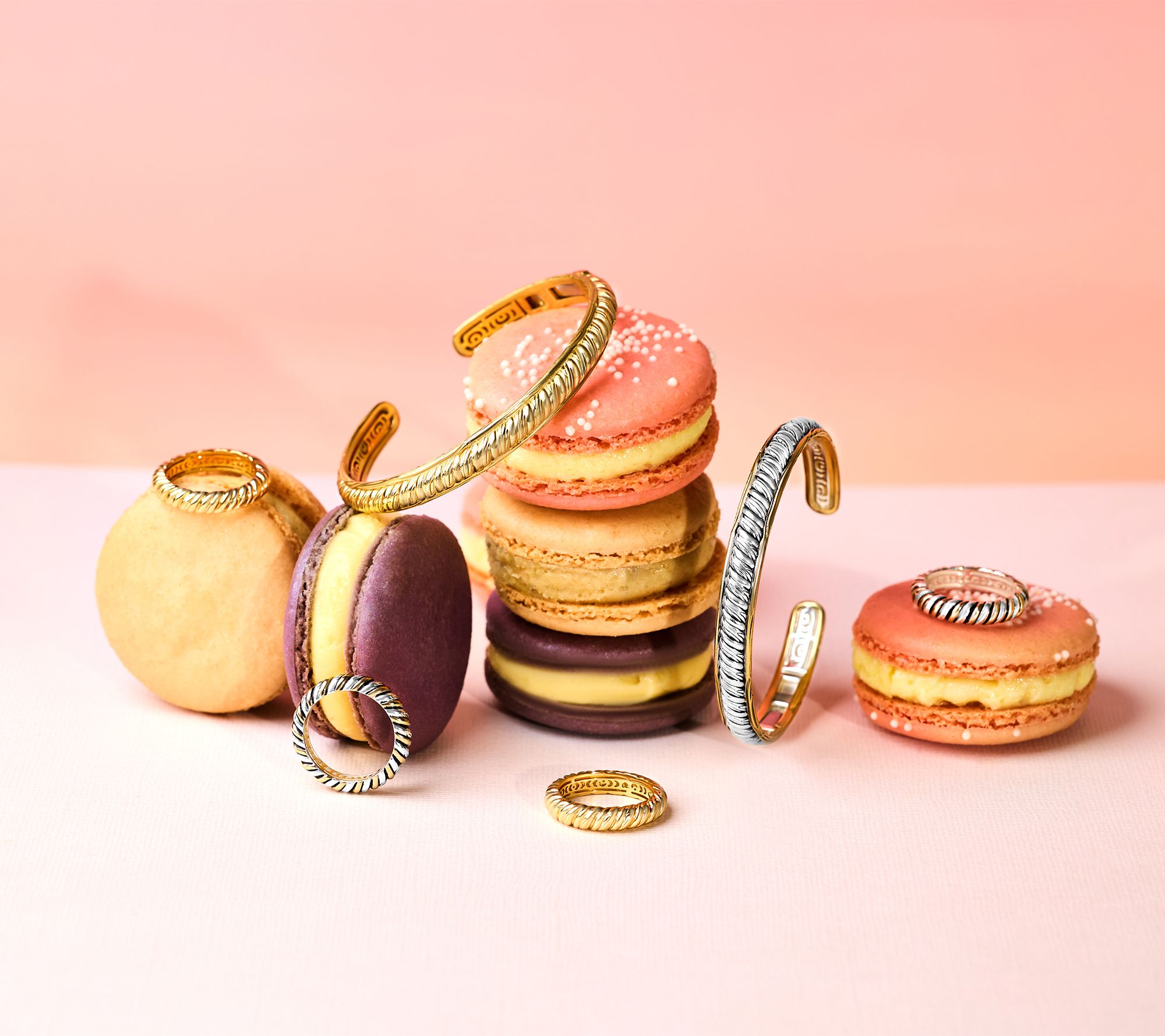 Christian James by Scott Grimes Two-Tone Ripple Cuff Bracelet 14.6g