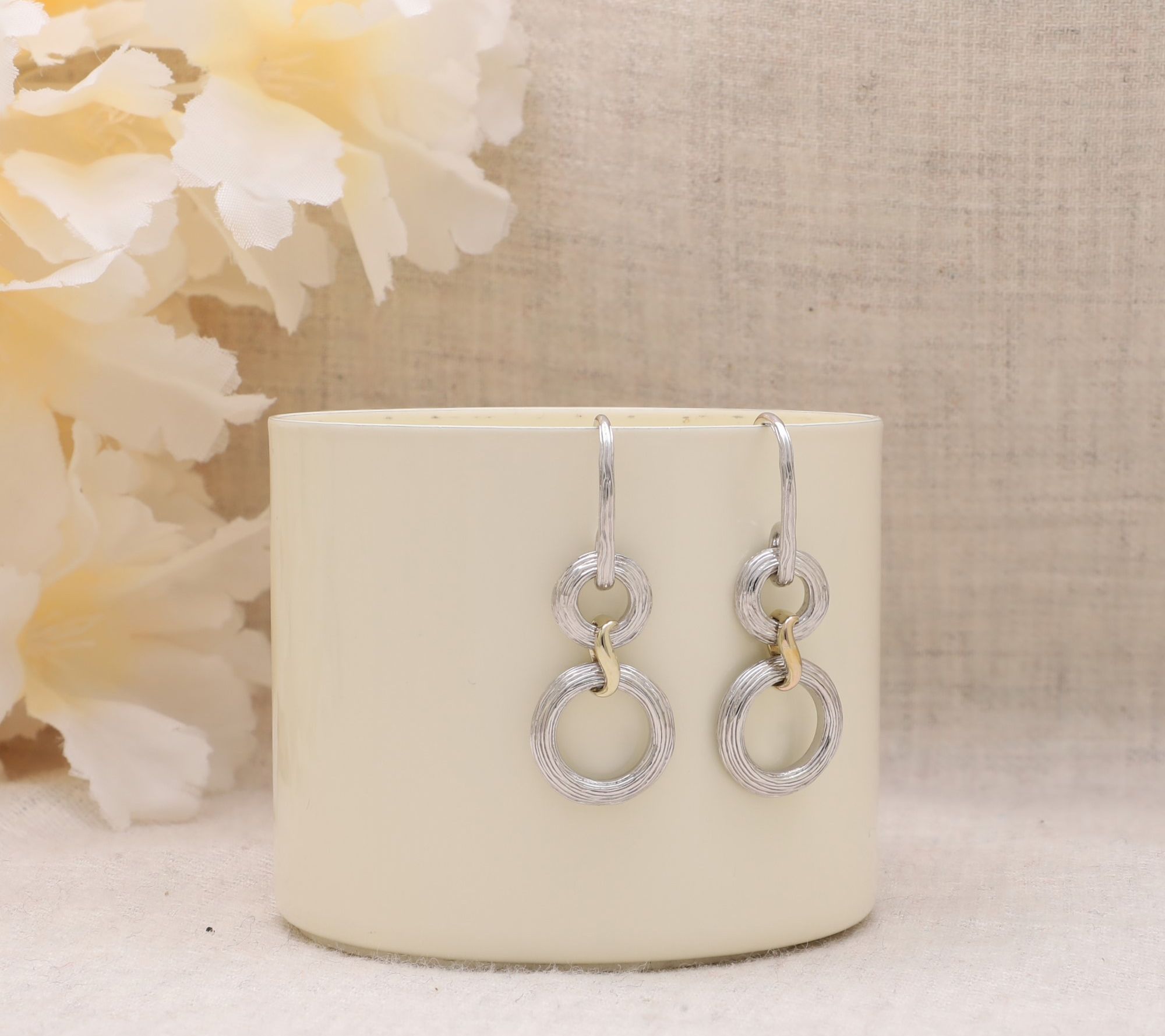 Ariva Sterling Silver & 18K Gold Clad Two-ToneDrop Earrings