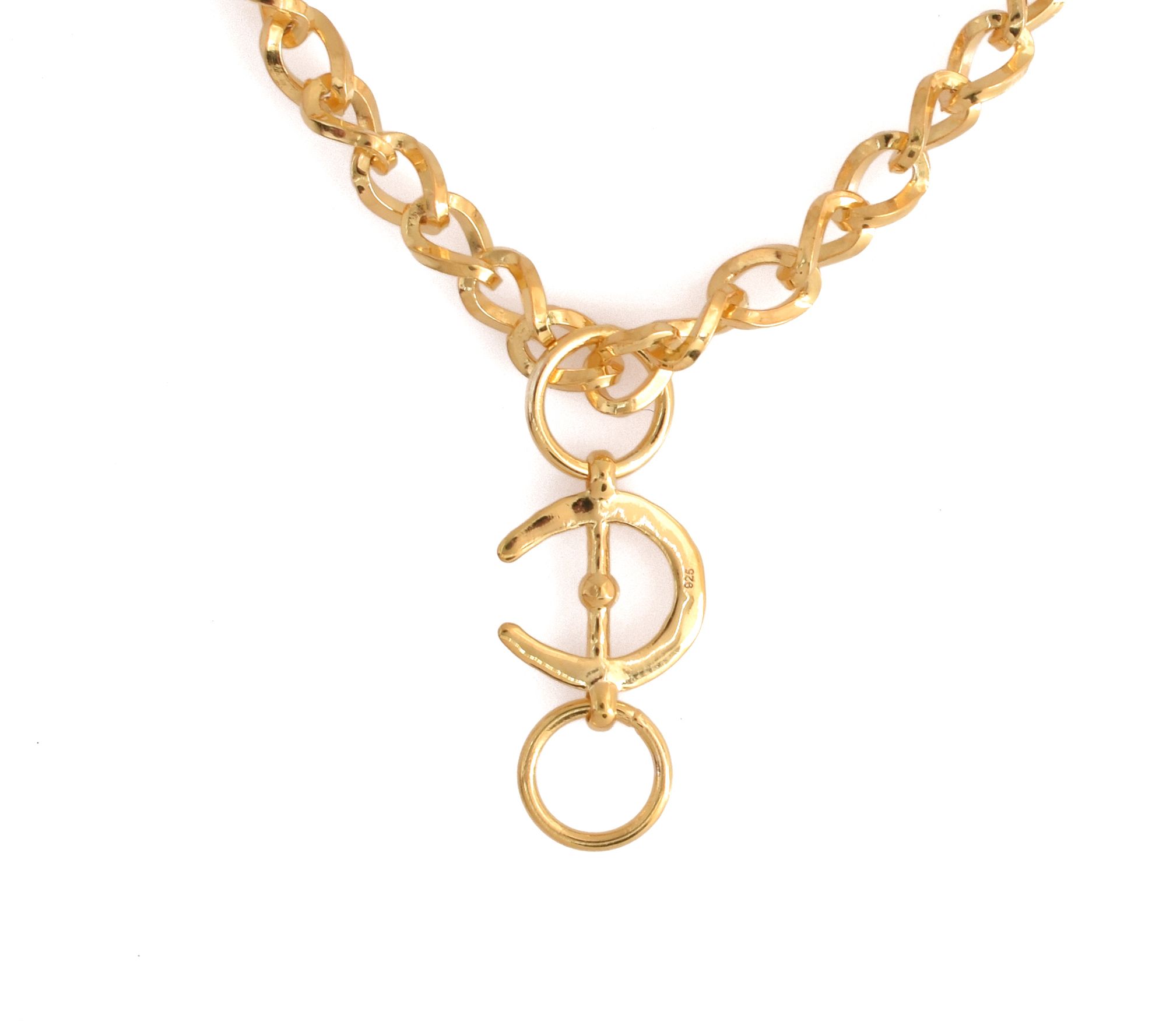 14K Gold Plated Curb Link Toggle Bracelet