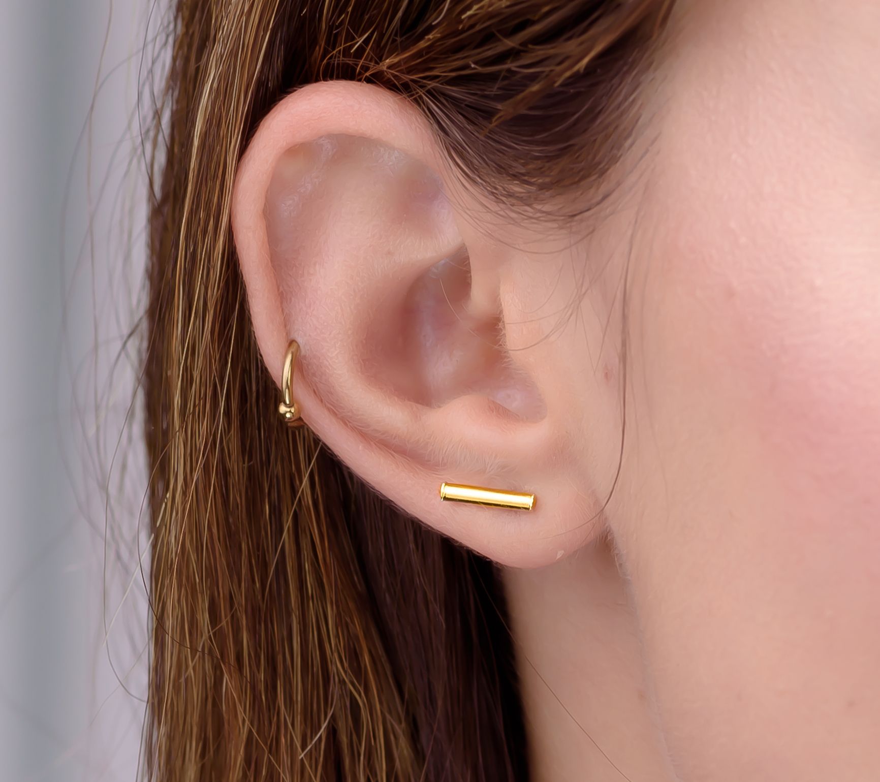 Adi Paz 14K Gold Bar Stud Earrings