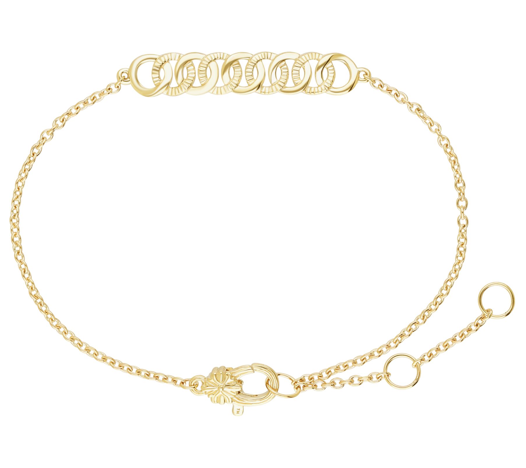 Ariva 14K Gold Linked Circle Station Bracelet