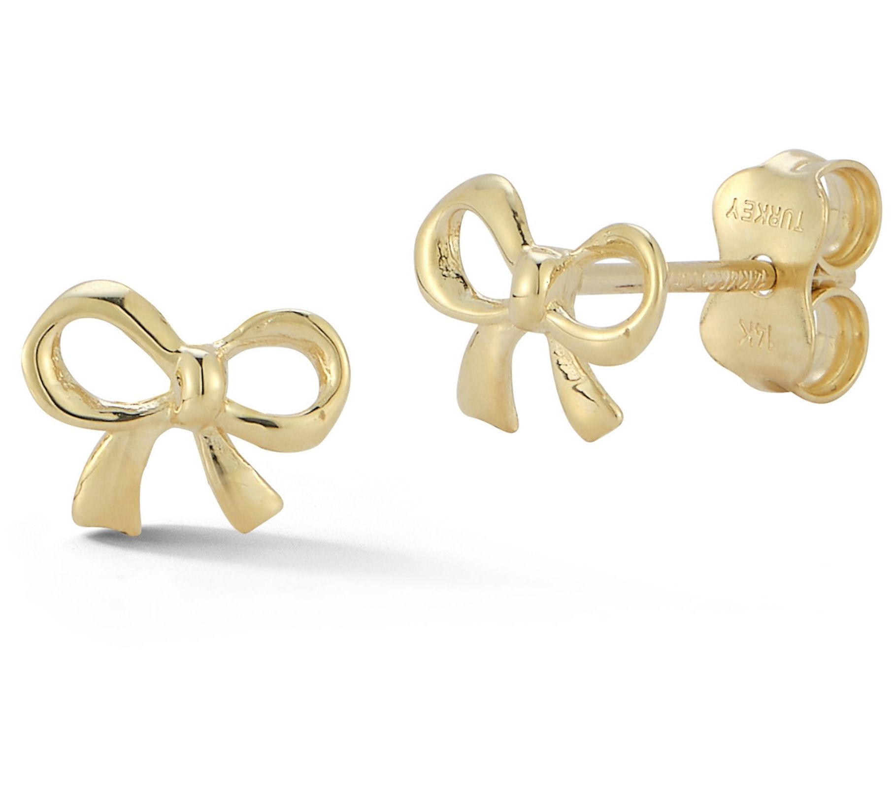 Luminosa Gold Bow Stud Earrings, 14K