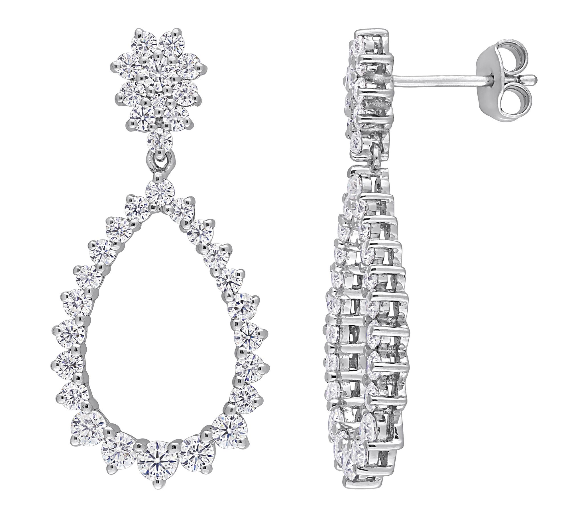 MoissanIce Moissanite 1.90 cttw Teardrop Dangle Earrings