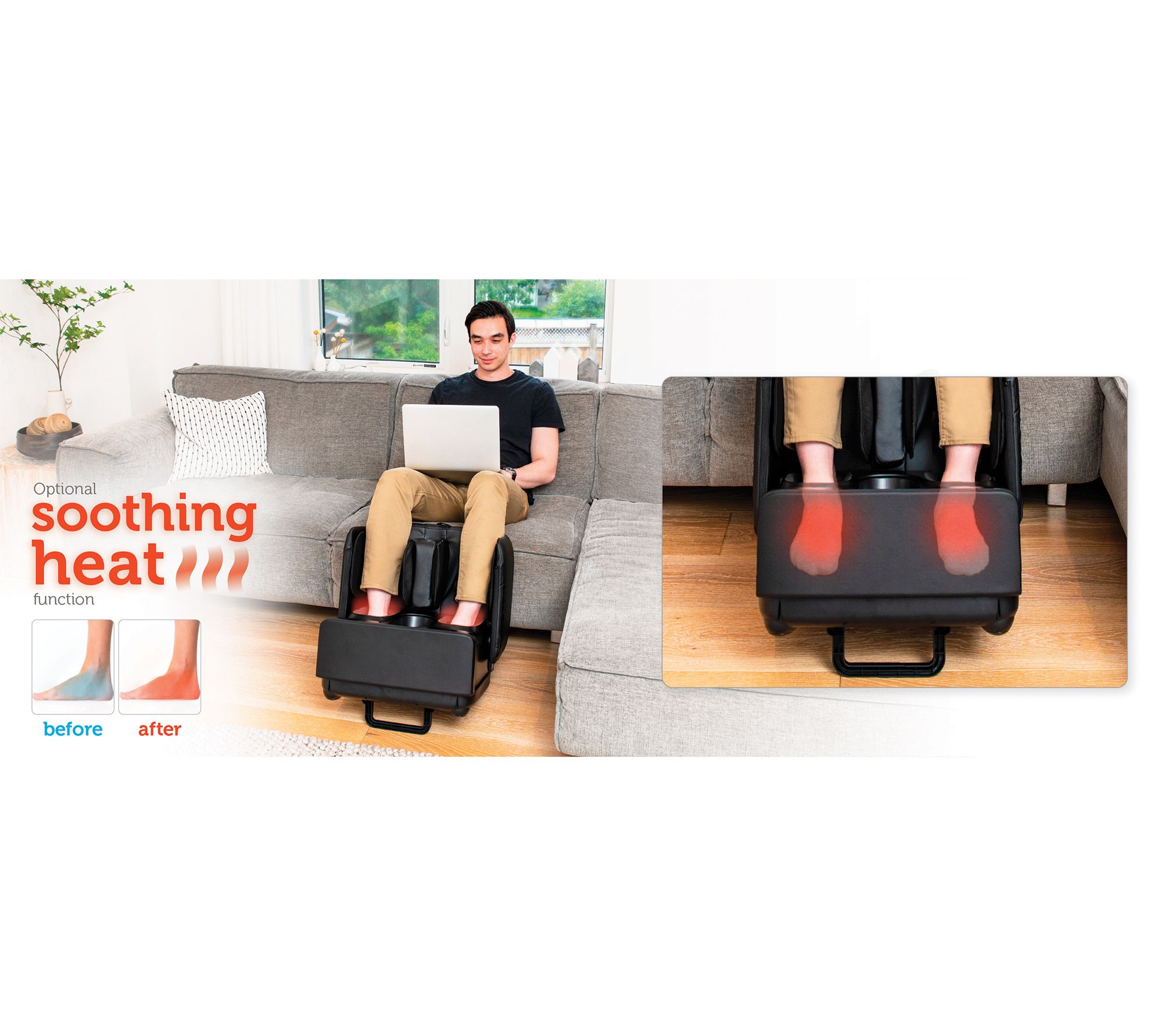 Snailax 2-in-1 Foot & Calf Massager & Ottoman