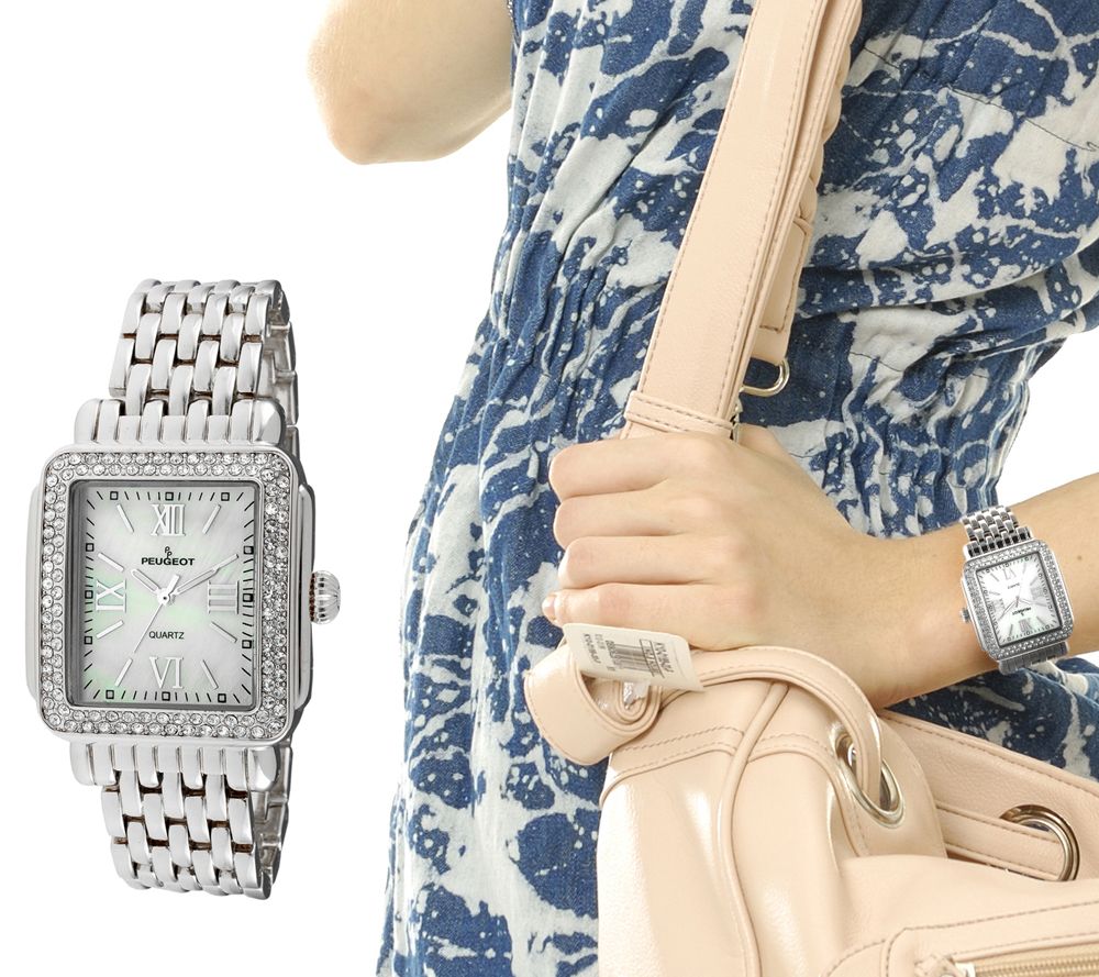 Peugeot Women's Silvertone MOP-Dial Bracelet Watch