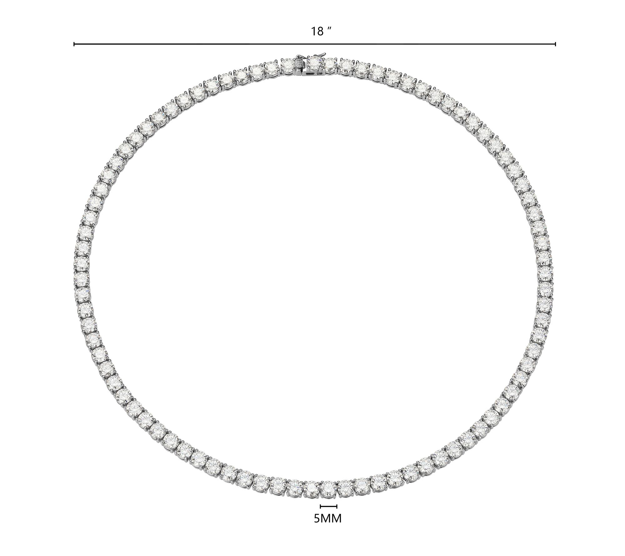Moissanite 36.00 cttw Tennis Necklace, SterlingSilver