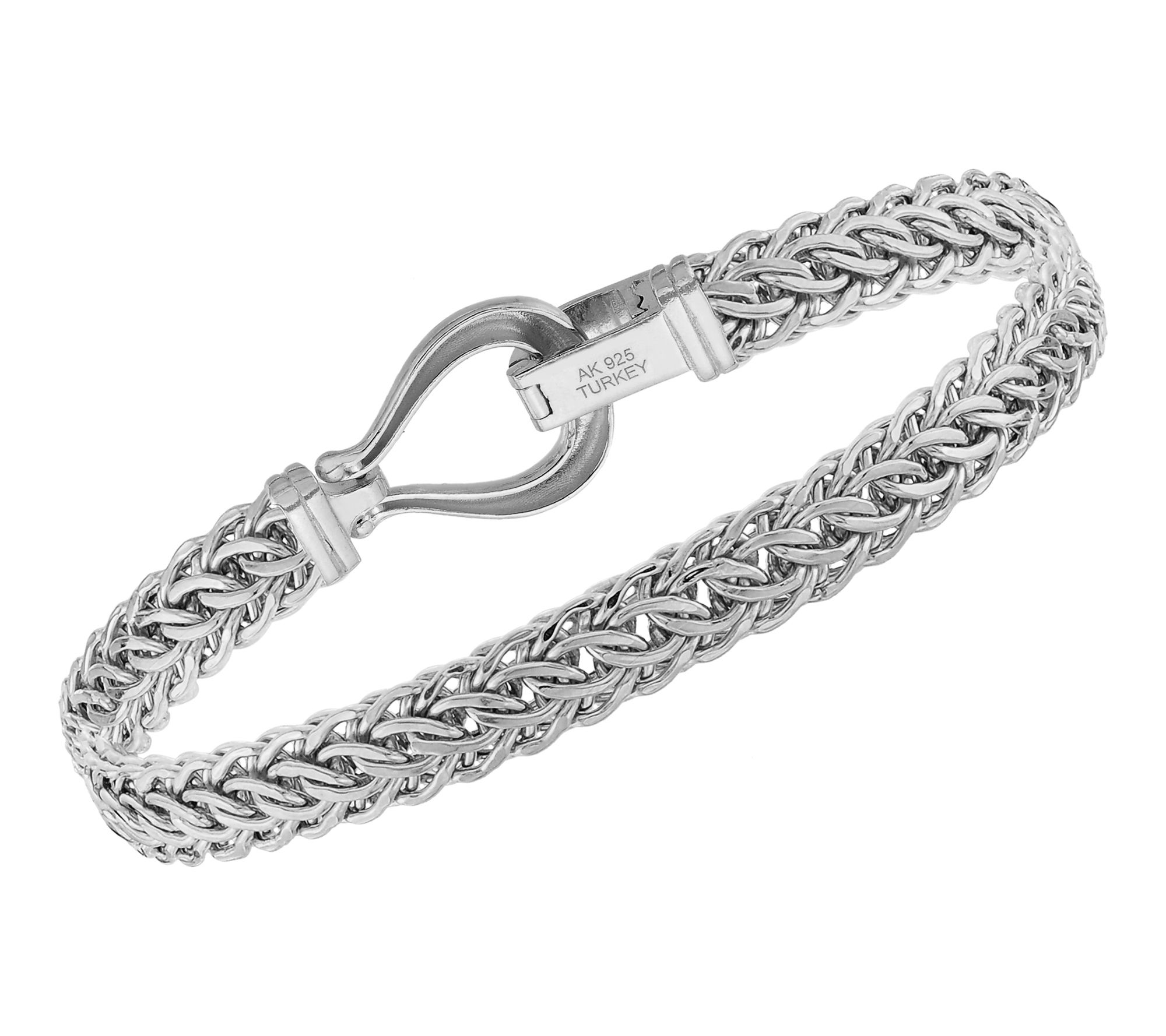 Silver Style Cestina Link Buckle Clasp Bracelet, Sterling