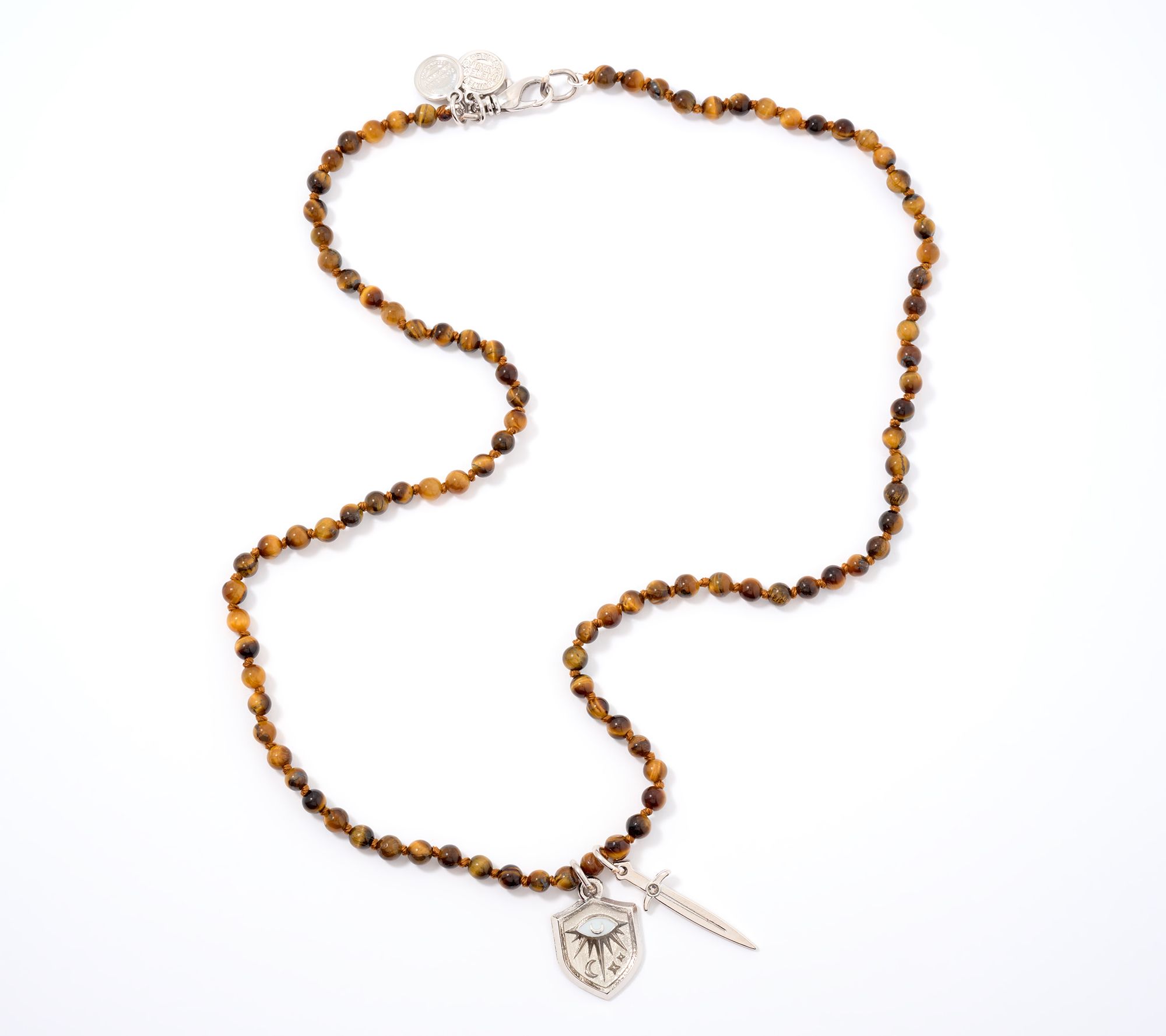 Divinely Guided by Theresa Caputo Tigers EyeHand-Knotted Charm Necklace