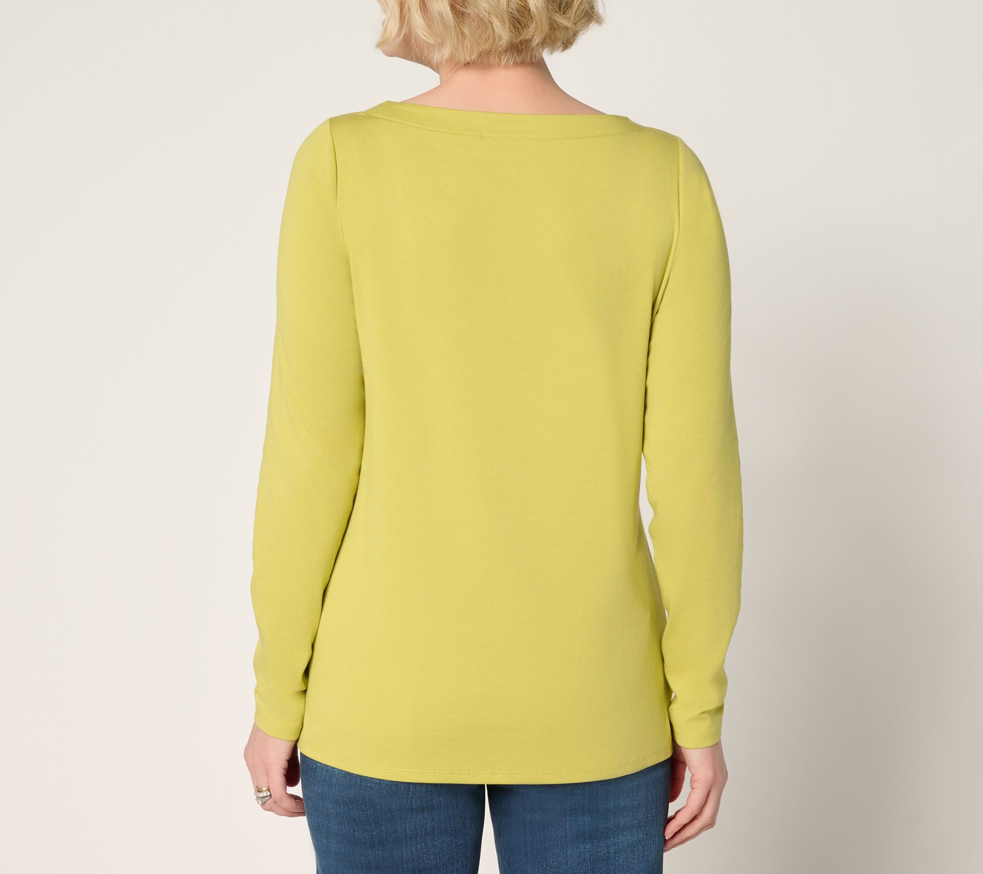 Belle by Kim Gravel TripleLuxe Knit Bateau Long Sleeve Top
