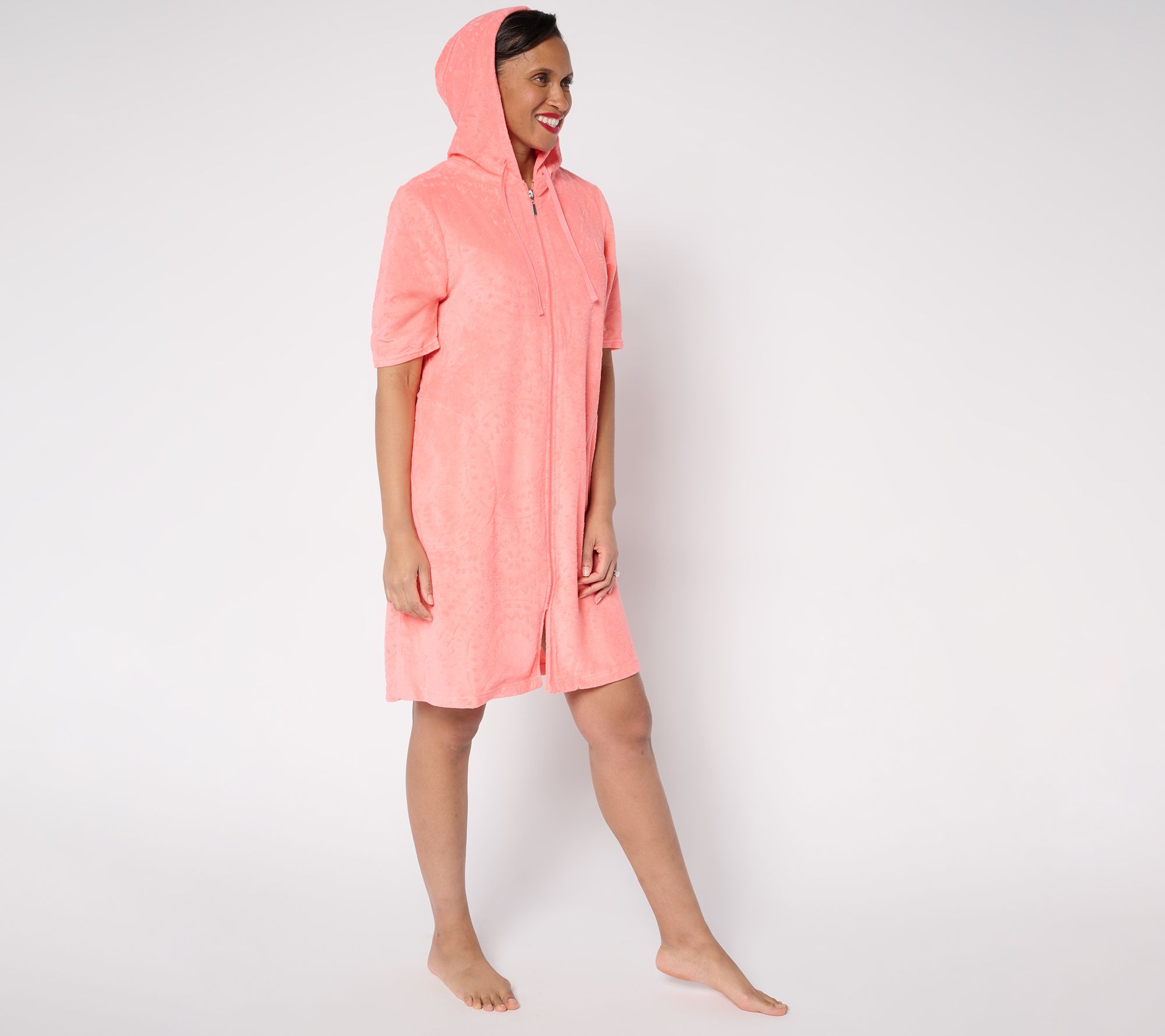 Stan Herman Embossed Whisper Terry Zip Lounger