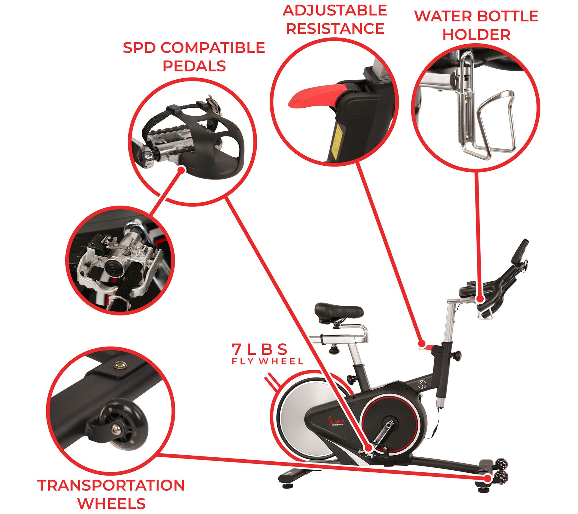 Sunny Health & Fitness Belt Drive Magnetic Indoor Cycling Bik