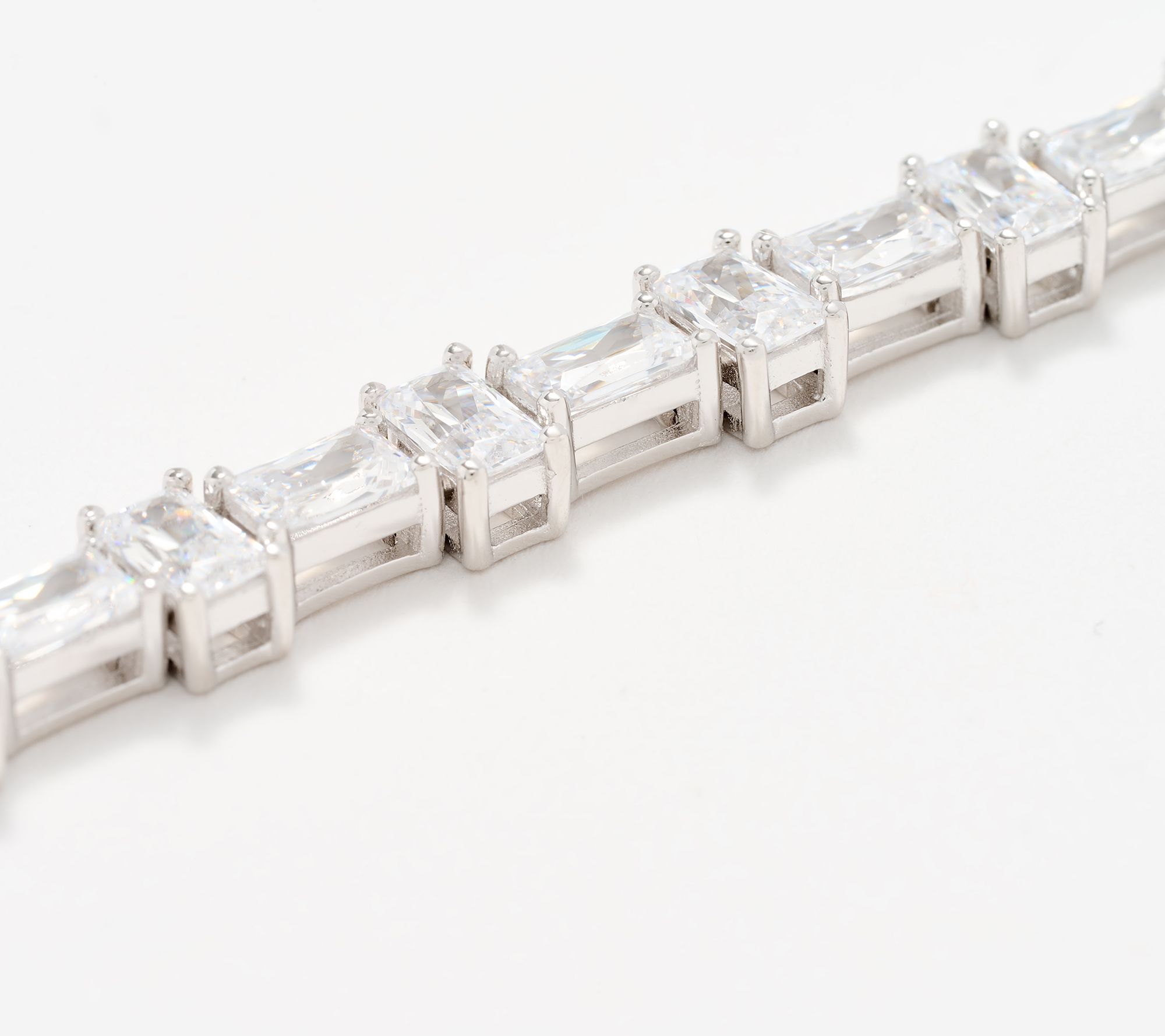 Diamonique x Kathy Levine Rapture Baguette Bracelet, Sterl