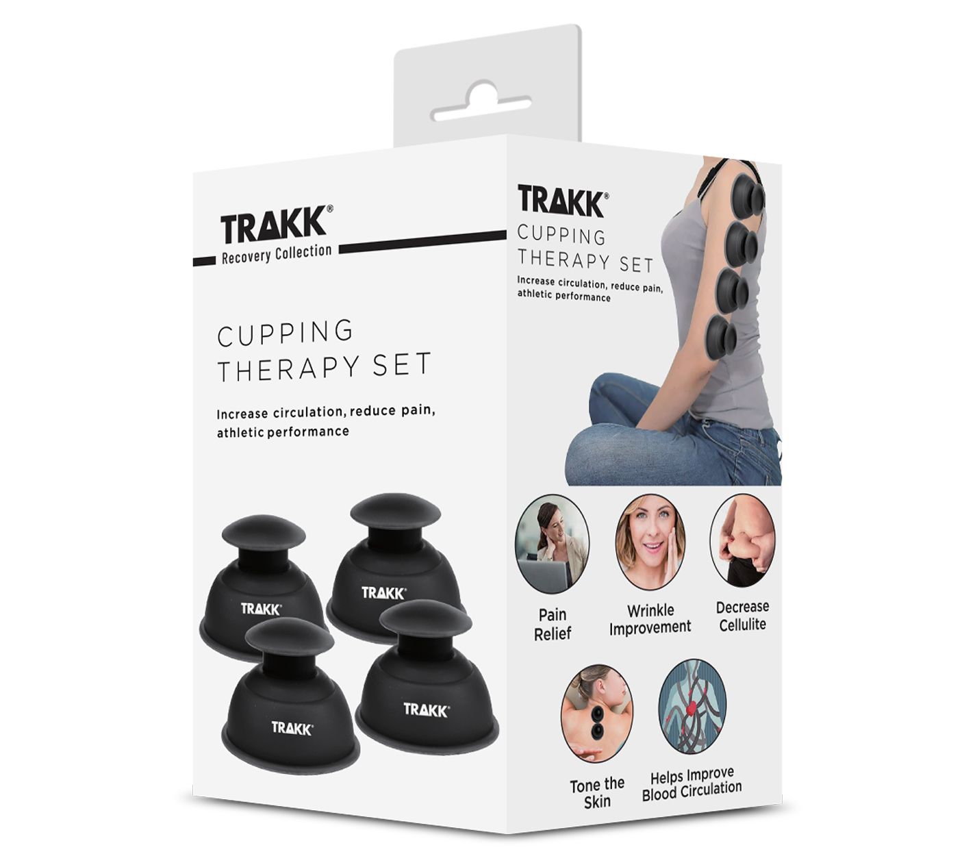 TRAKK Set of 4 Cupping Therapy w/ Carry Bag