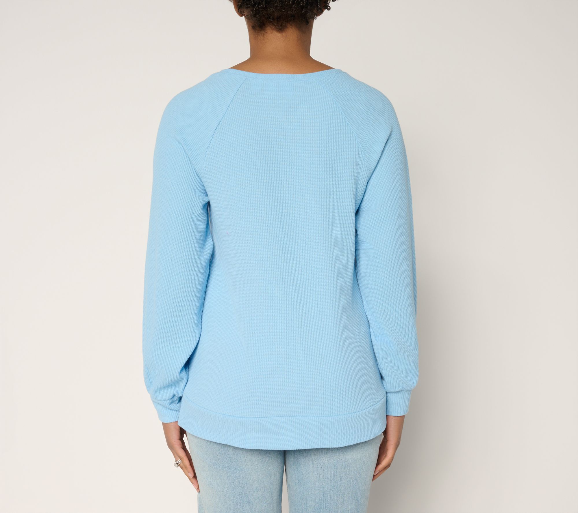 Quacker Factory Dreaming of a Pink Christmas Waffle Top