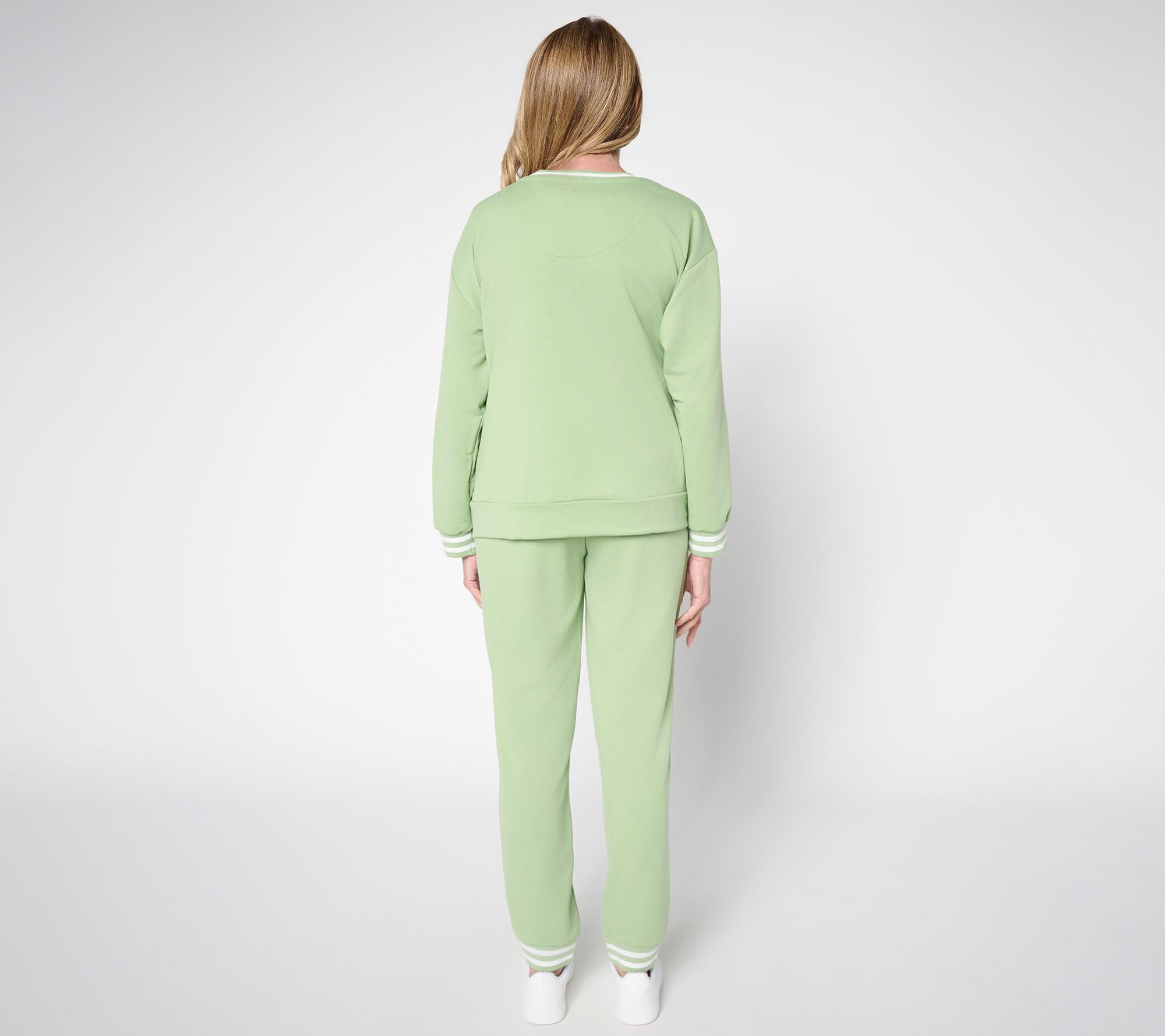 MUK LUKS French Terry Cardigan and Jogger Lounge Set