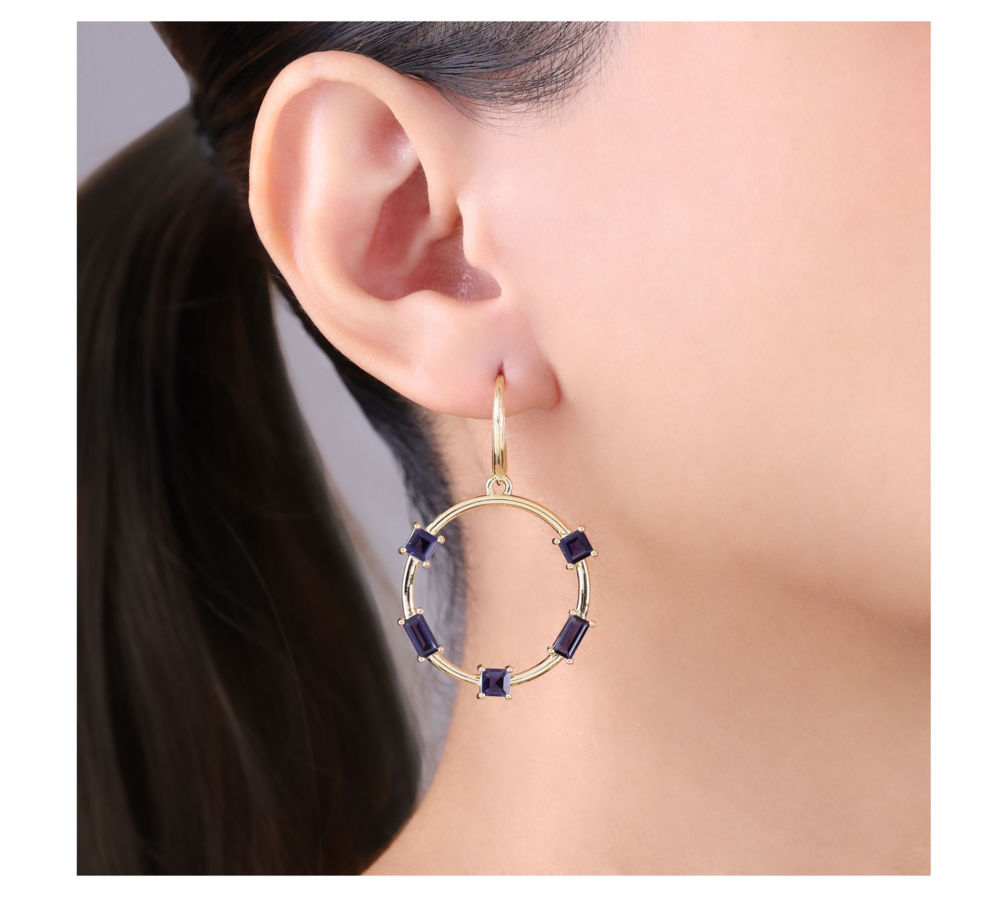 Ariva 18K Gold Clad Iolite Jolie Earrings