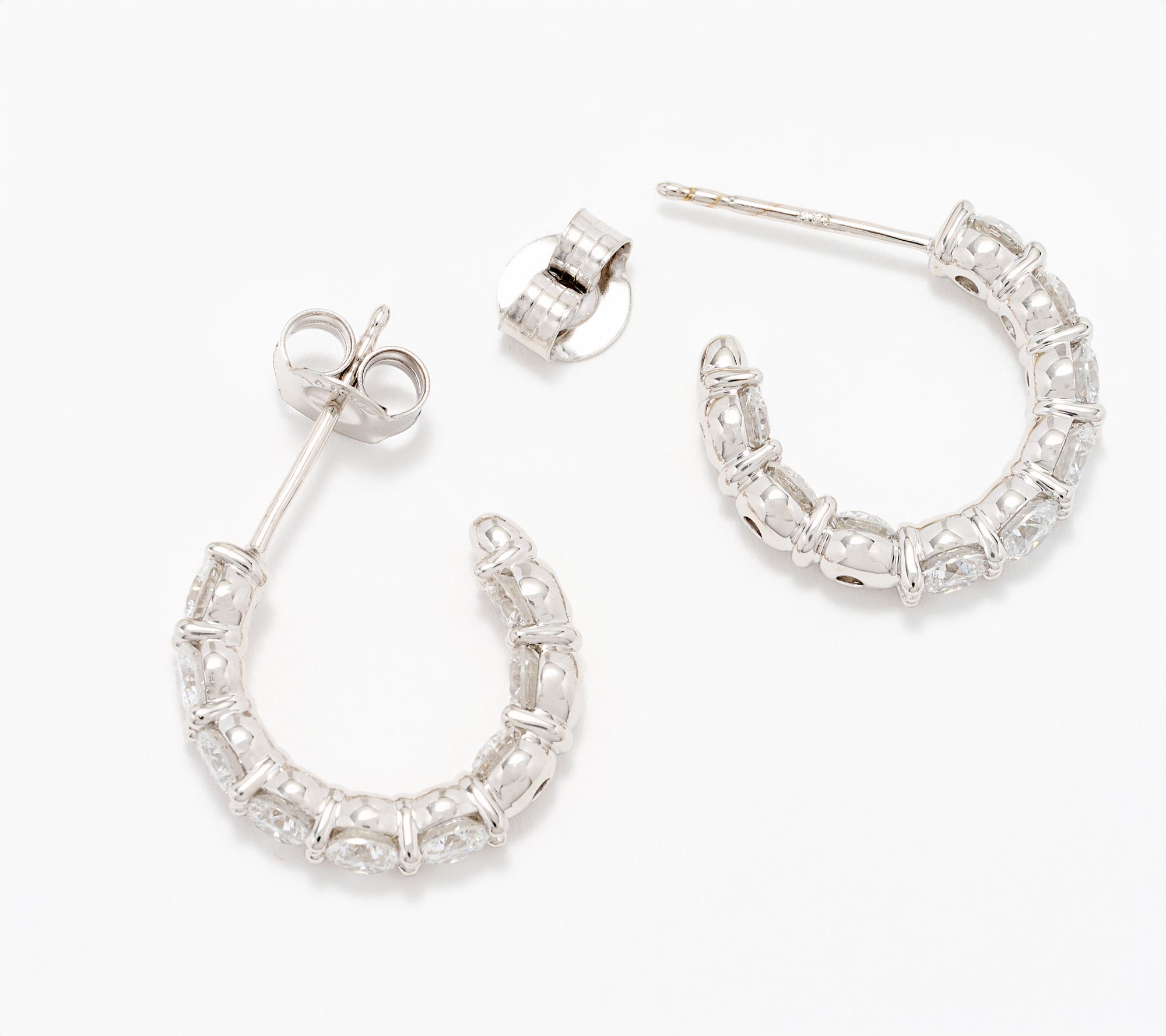 Fire Light Lab Grown Diamond 2.00 cttw Round Hoop Earrings, 14K