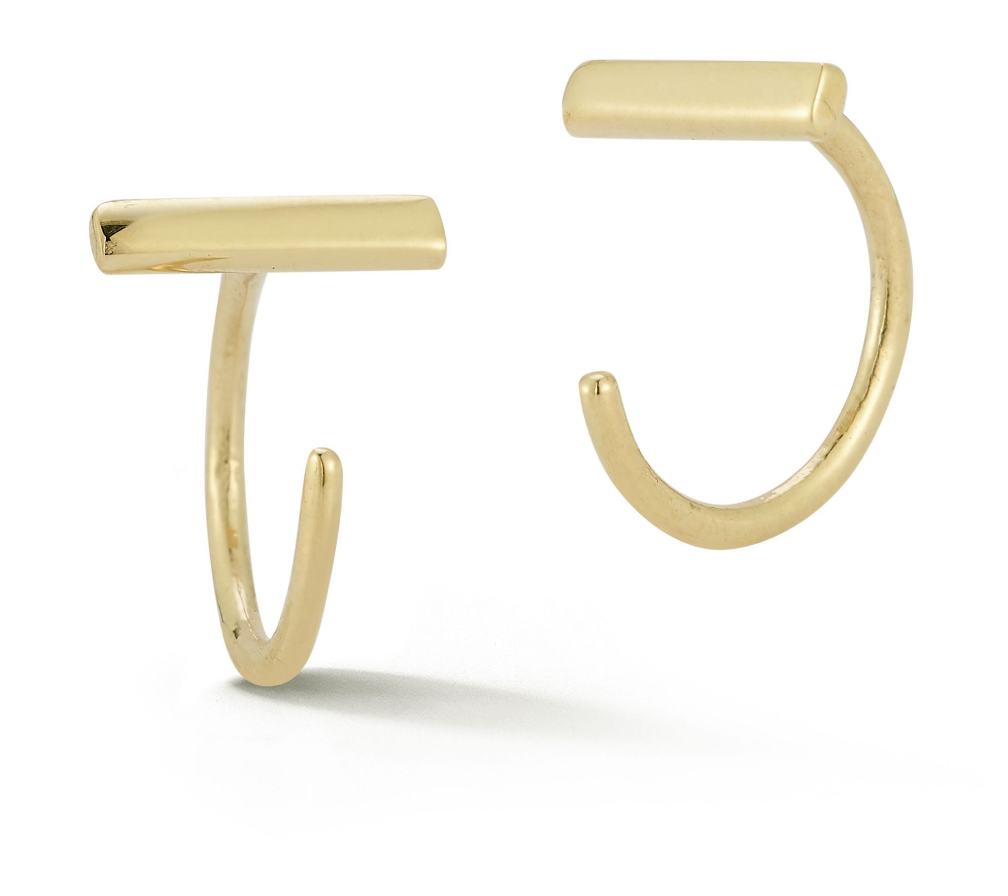 Luminosa Gold Bar Huggie Hoop Earrings, 14K