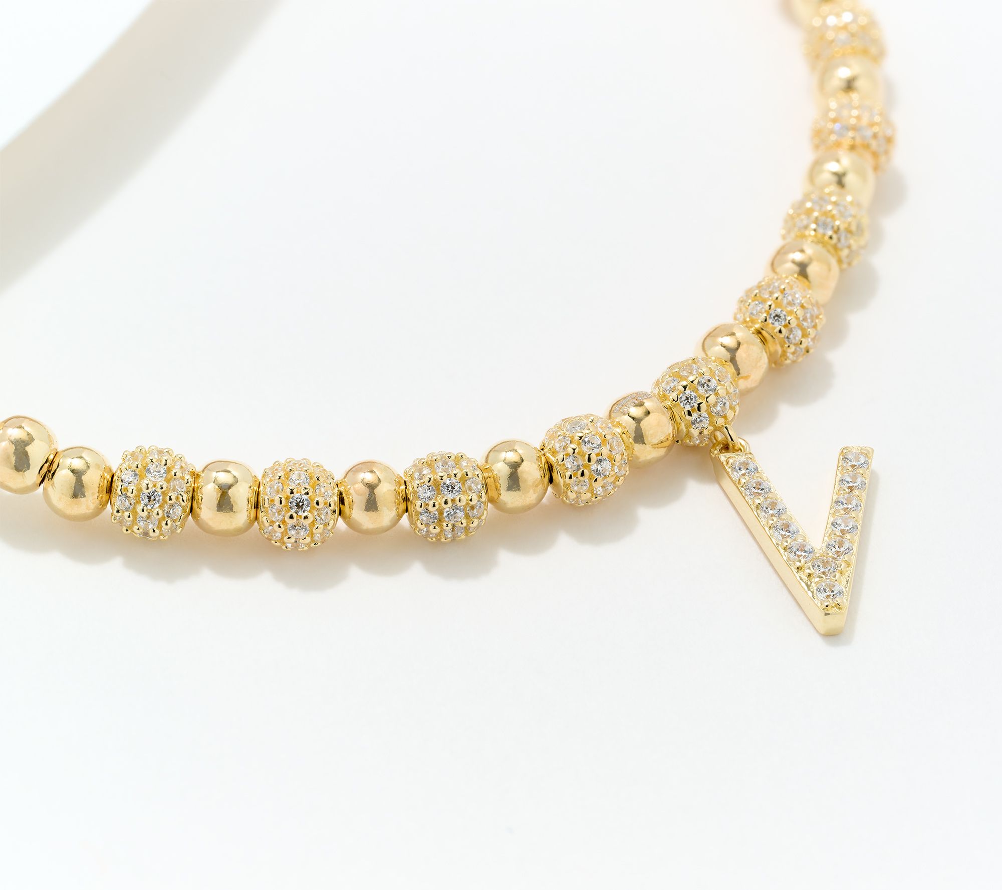 Diamonique x Kathy Levine Name Fame Bracelet, 14K Gold Plated