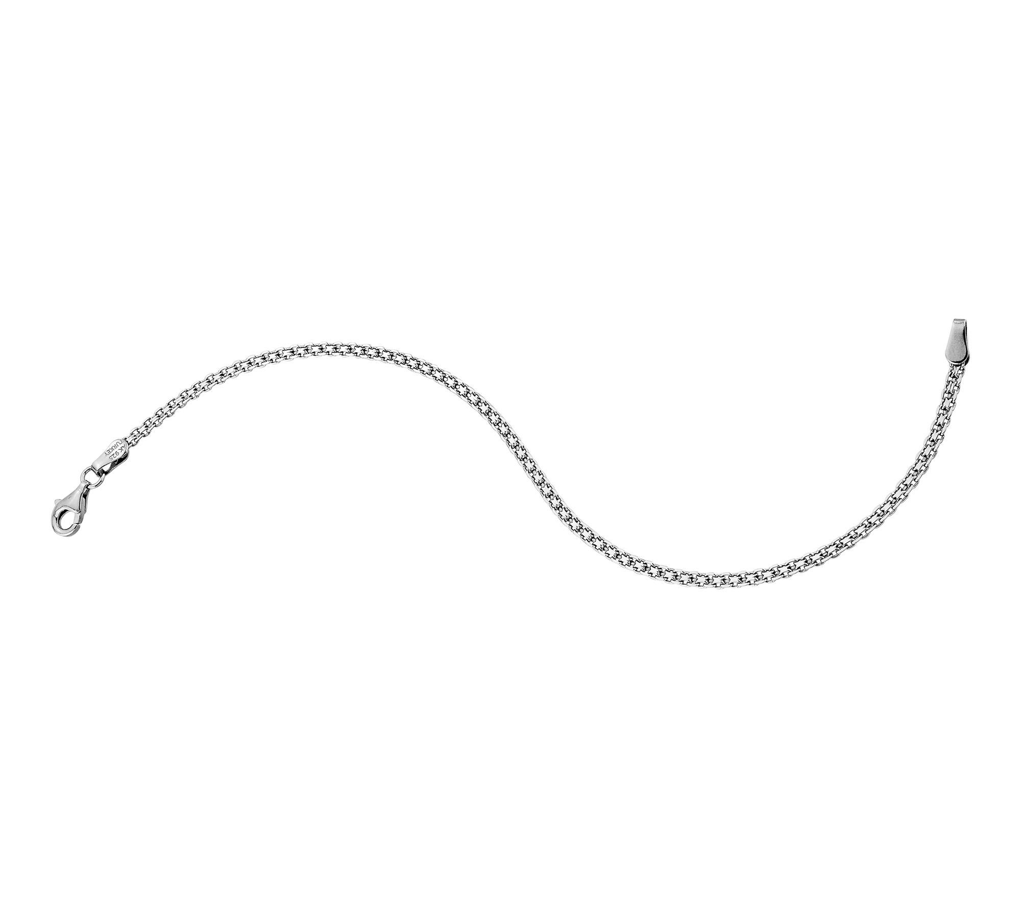 Silver Style 2.5mm Solid Bismarck Chain Bracelet, Sterling