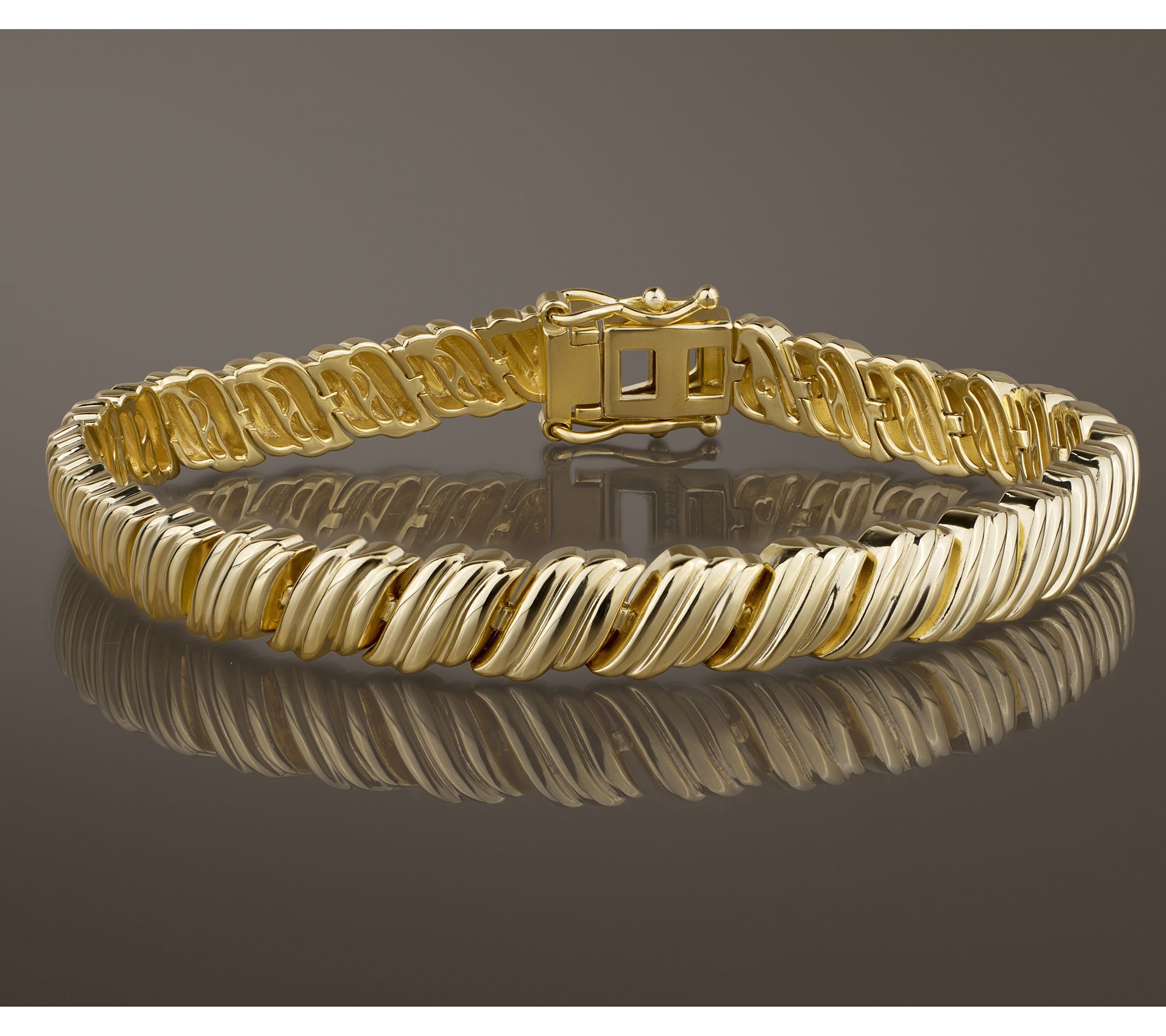 Christian James by Scott Grimes 14K Gold Clad Ripple Link Bracelet, 13.0g