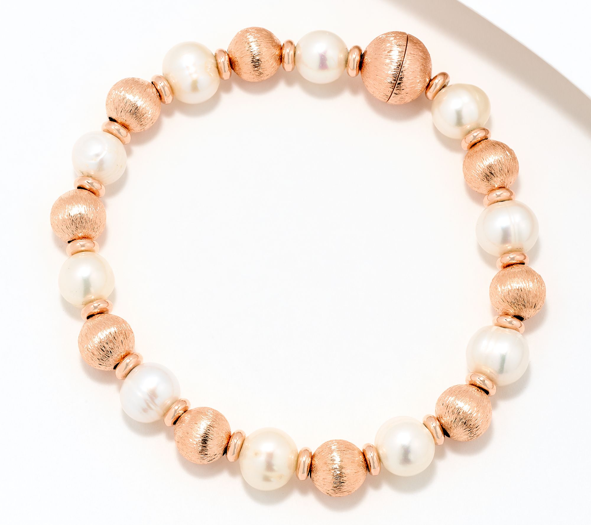 Honora Cultured Pearl Magnetic Satin Bead Bracelet, Bronze