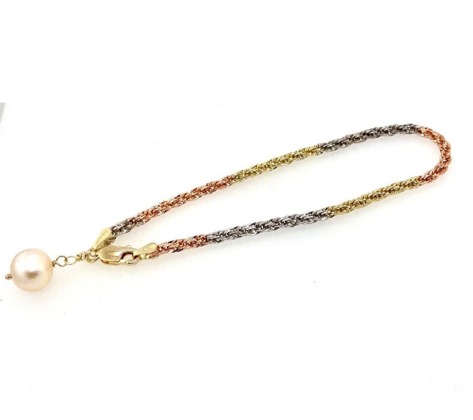Amy Stran X Alkeme 10K Gold Tricolor Cultured Pearl Bracelet