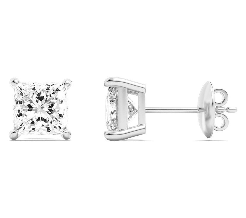 Fire Light 5.00 cttw Lab Grown Diamond Princess Earrings, 14K