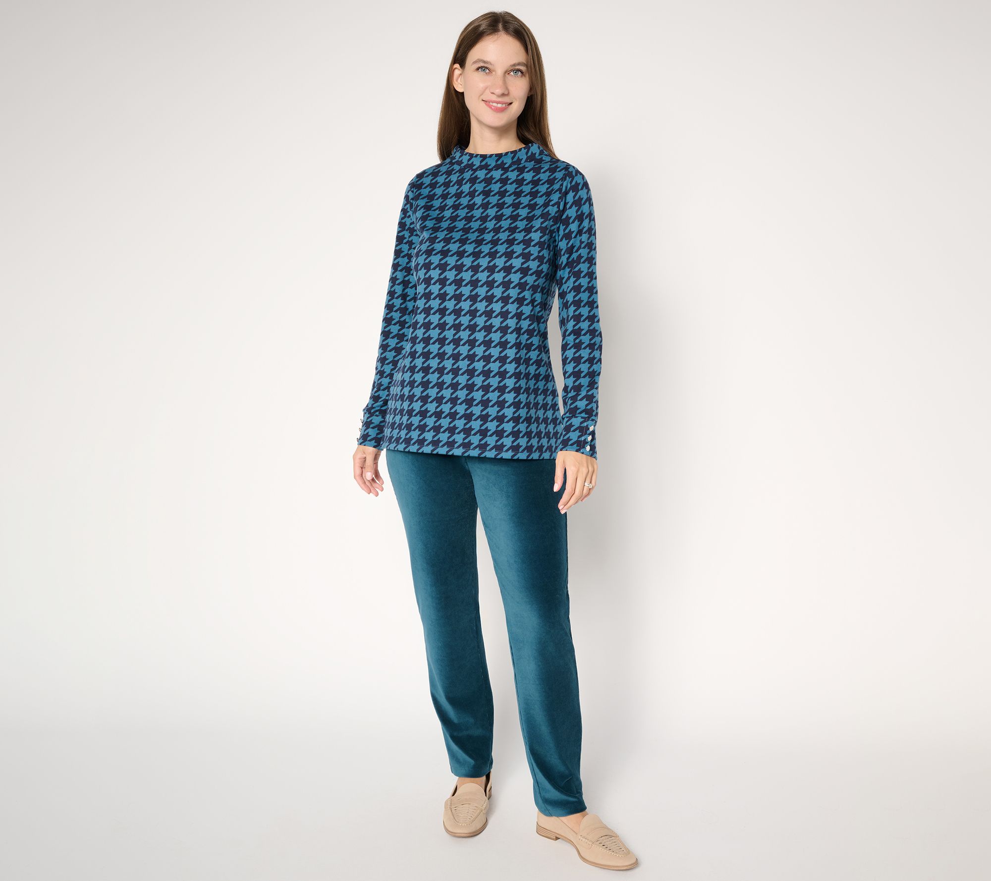 Susan Graver Weekend Regular Knit Corduroy Straight Leg Pant