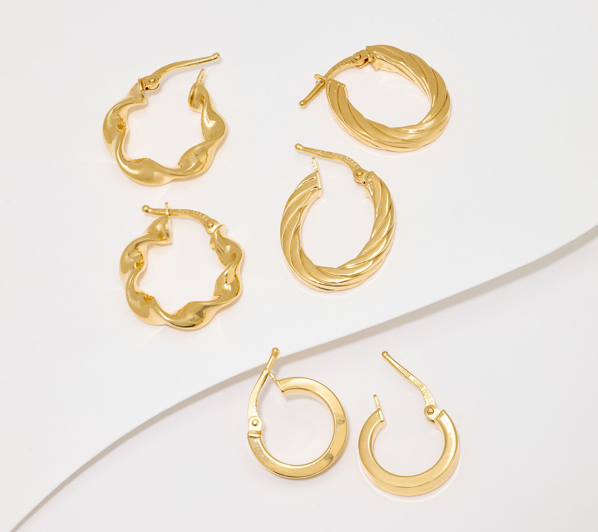 UltraFine 950 Silver Set of 3 Boxed Hoop Earrings