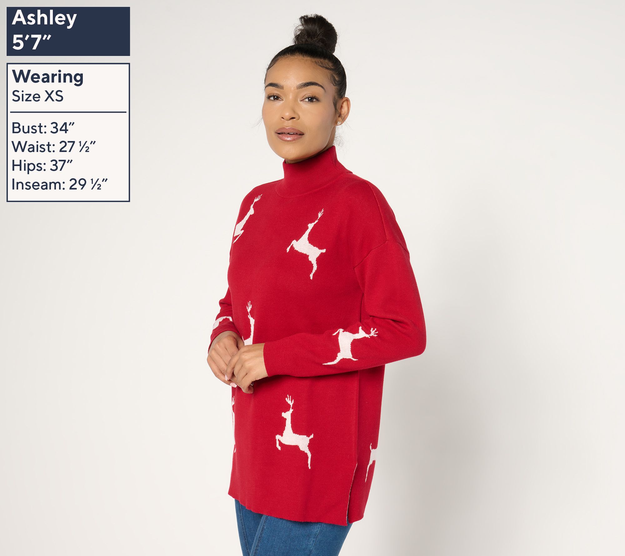 Jingle Belles by Kim Gravel Hold Me Closer Tiny Prancer Mock Neck Tunic