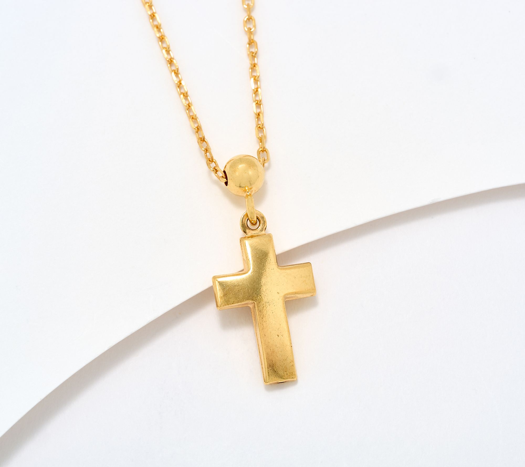 UltraFine 950 Silver Reversible Cross Motif Necklace
