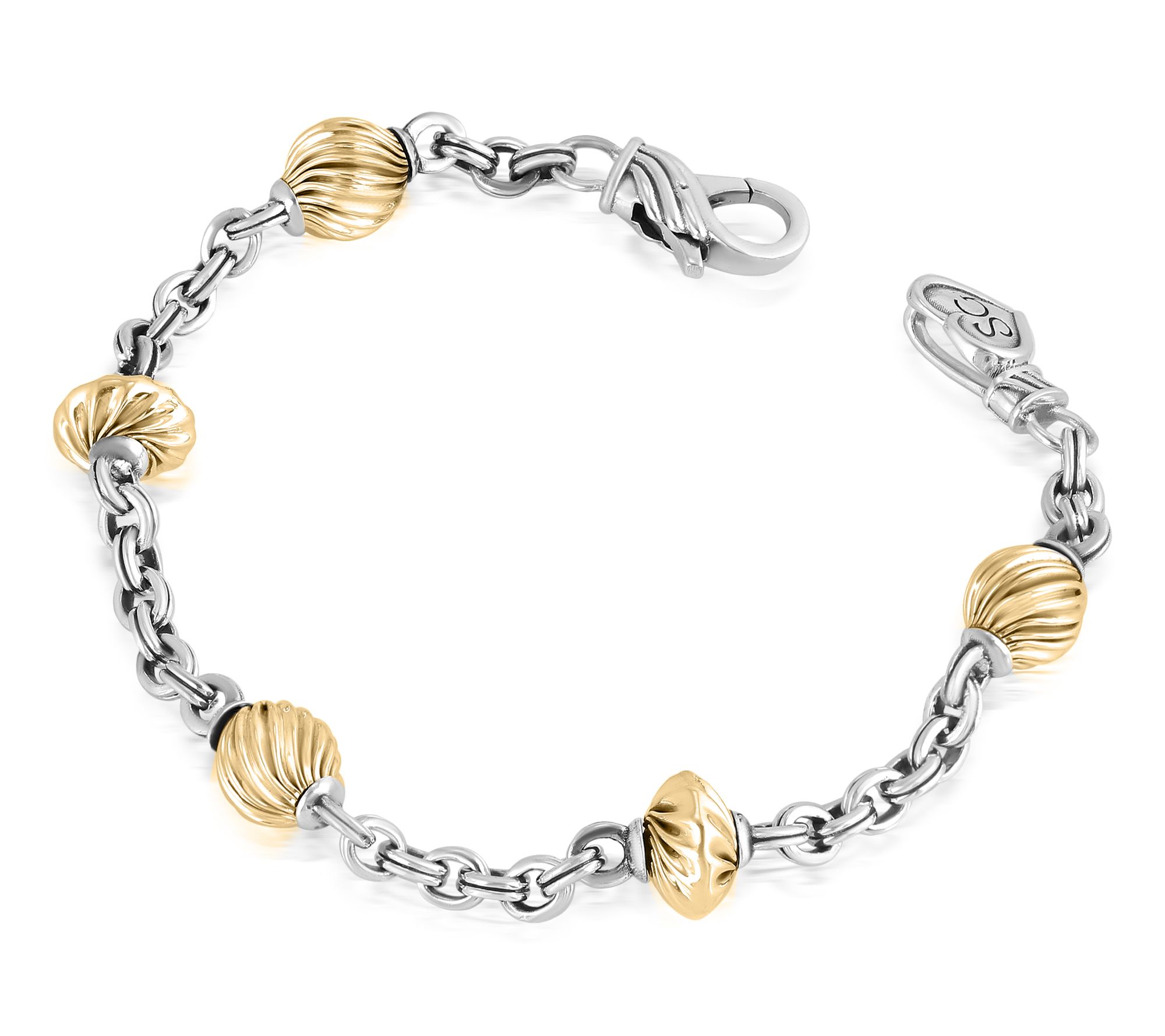 Christian James Two-Tone Sterling Alternating Bead Bracelet