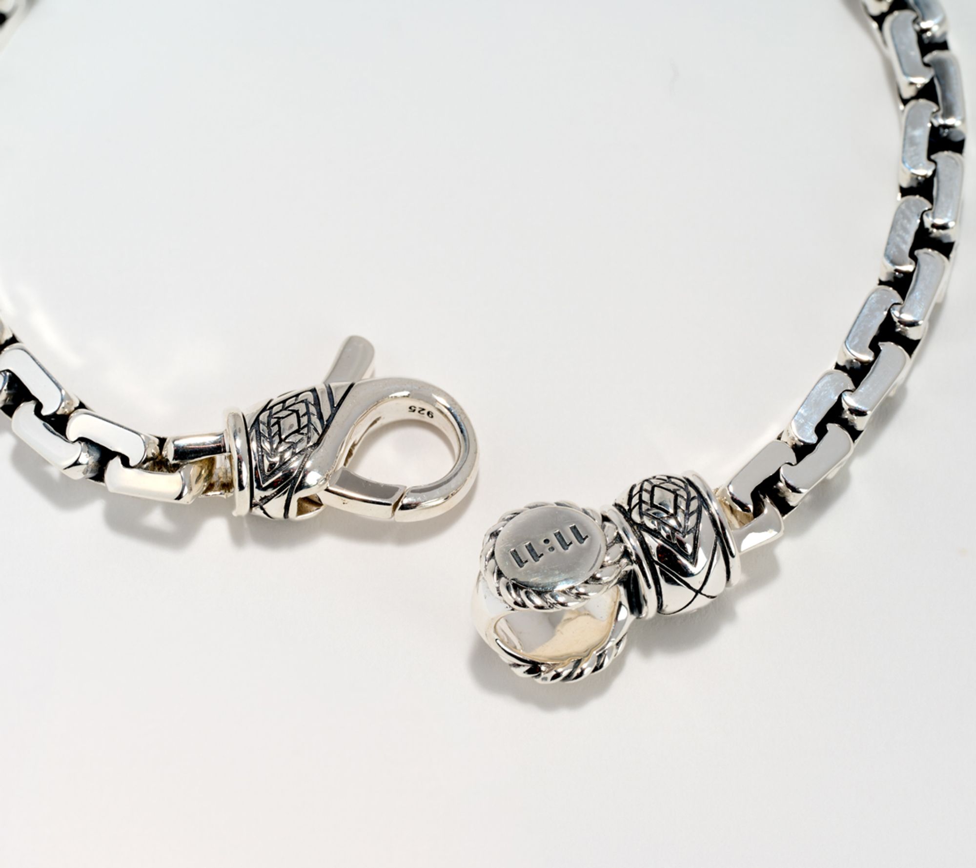 JAI x Alberti Sterling Silver Mirror Cut 6.0mm Box Chain Bracelet, 21g