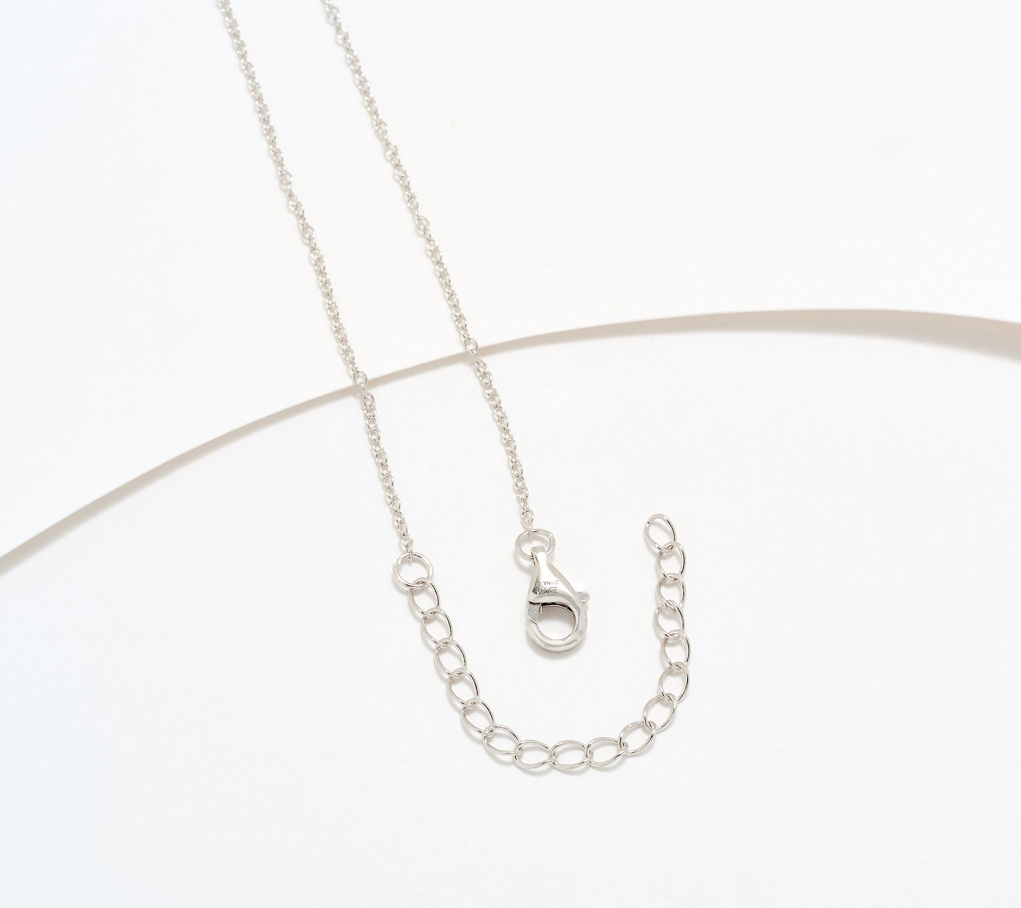 Diamonique Pave Initial Necklace, Sterling Silver