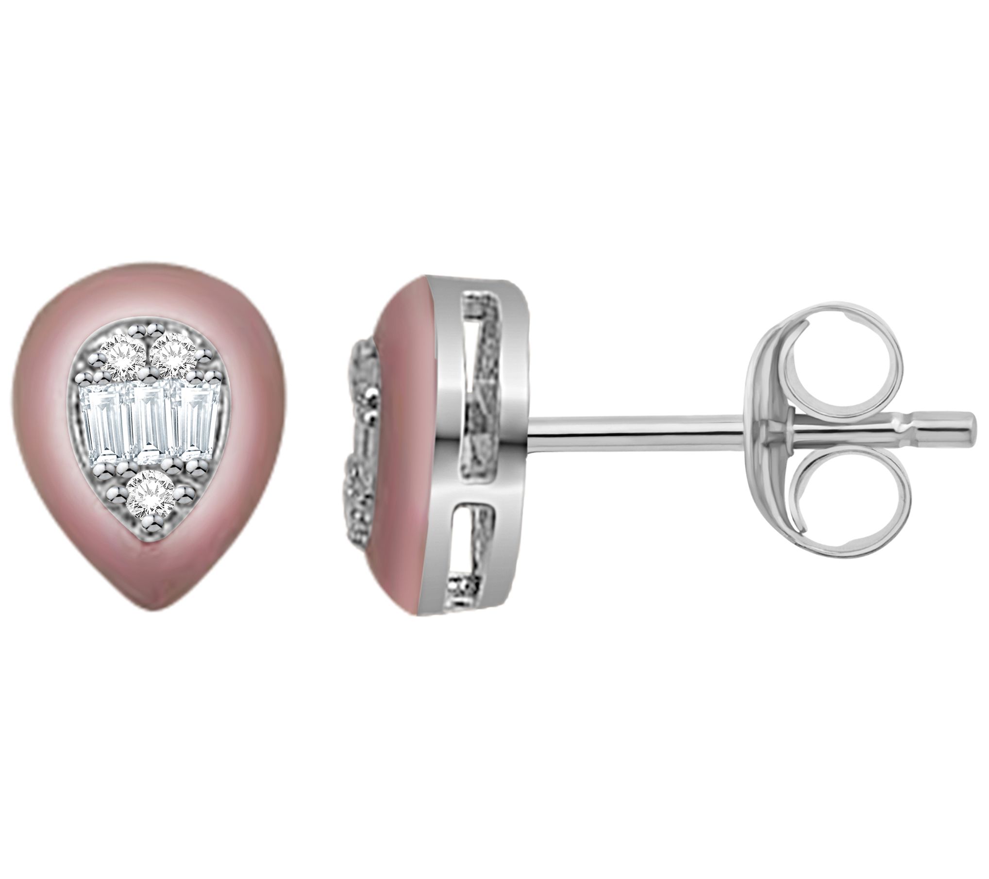 Affinity Diamonds Enamel Necklace, Earrings & R ing, Sterling