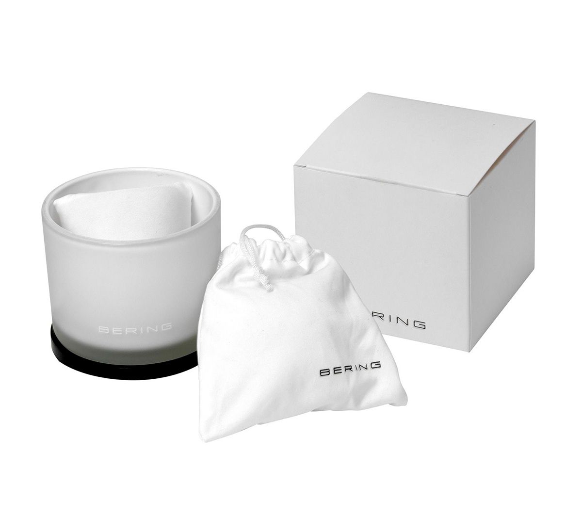 Bering Unisex Red Sunray Dial Milanese BraceletWatch