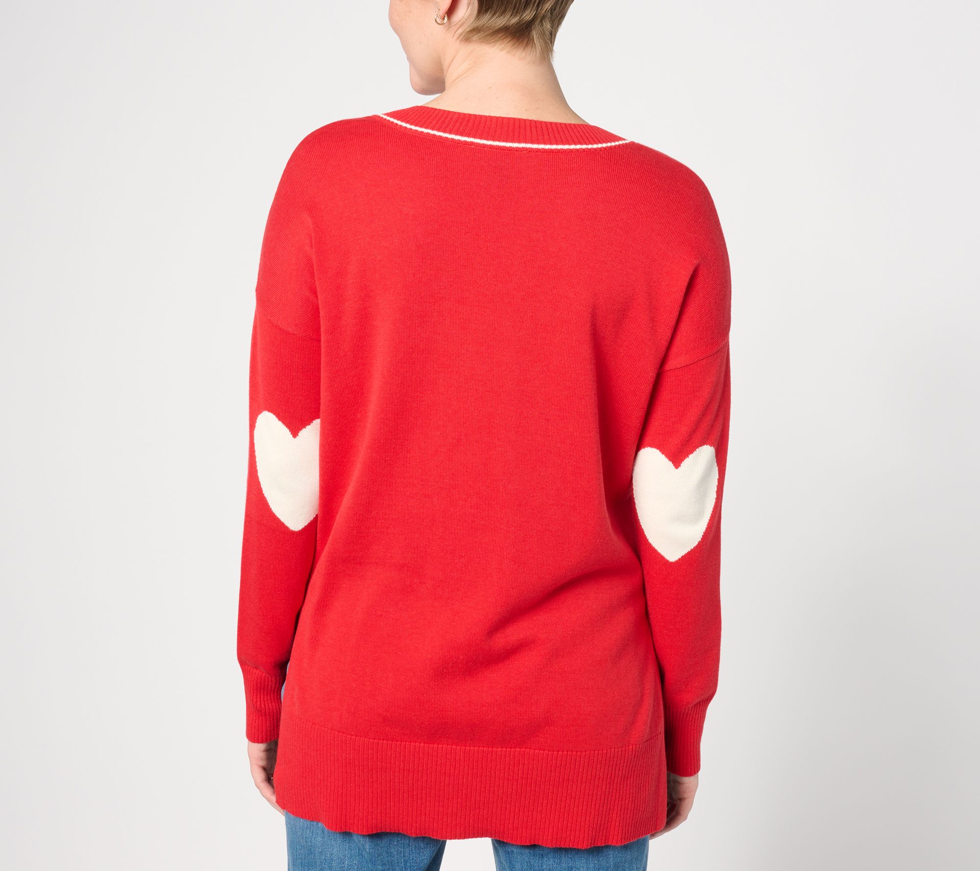 Studio Park x Amy Stran V-Neck Heart Sleeve Sweater