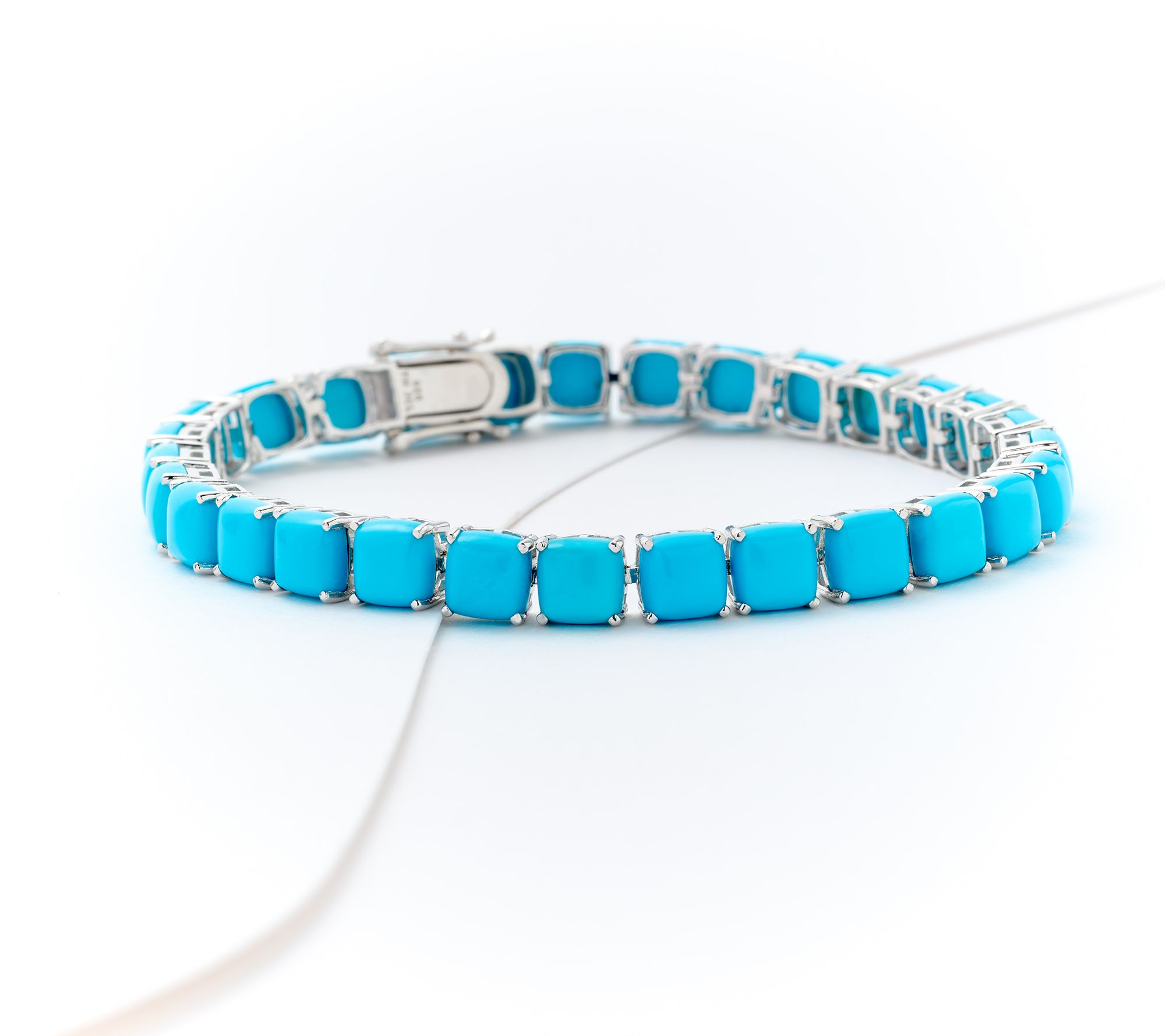 Affinity Gems Sleeping Beauty Cushion Tennis Bracelet, Sterling Silver