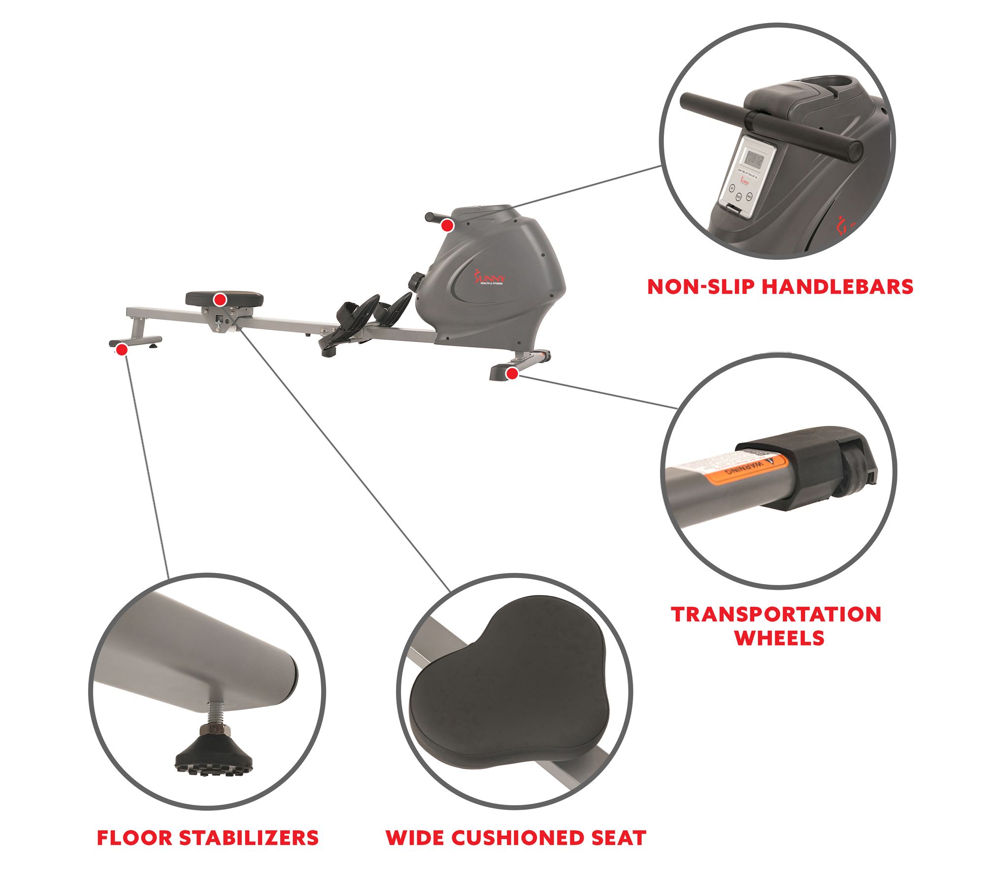 Sunny Health & Fitness SPM Magnetic Rowing Machine