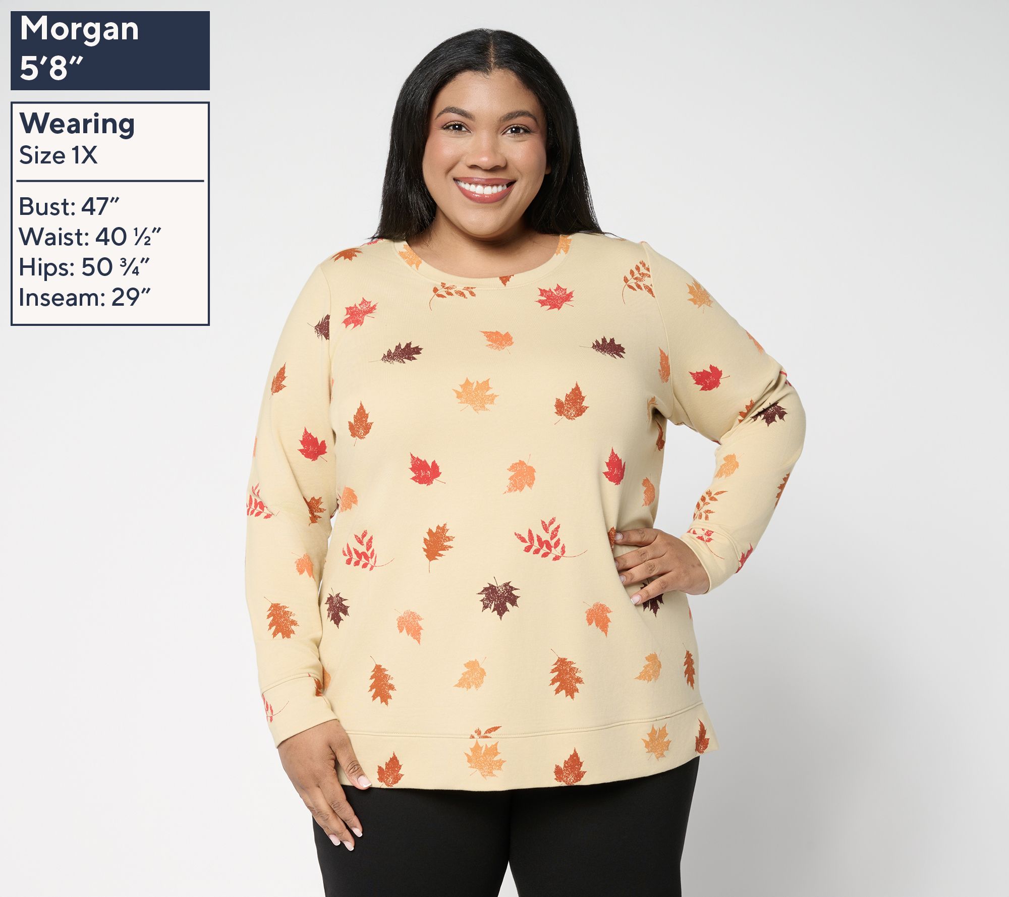 Denim & Co. Regular Printed Fall French Terry Tunic