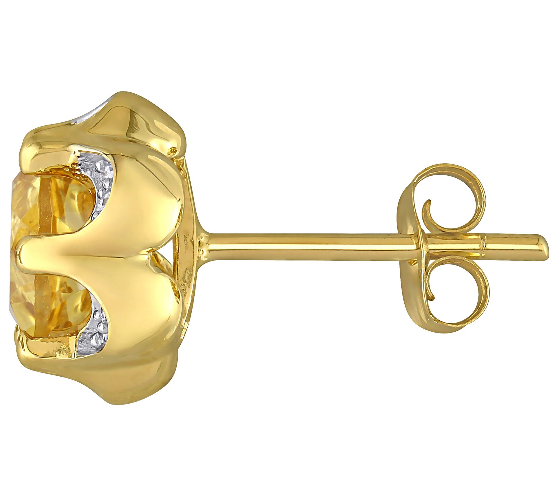 14K 1.50 cttw Citrine and Diamond Accent Stud Earrings