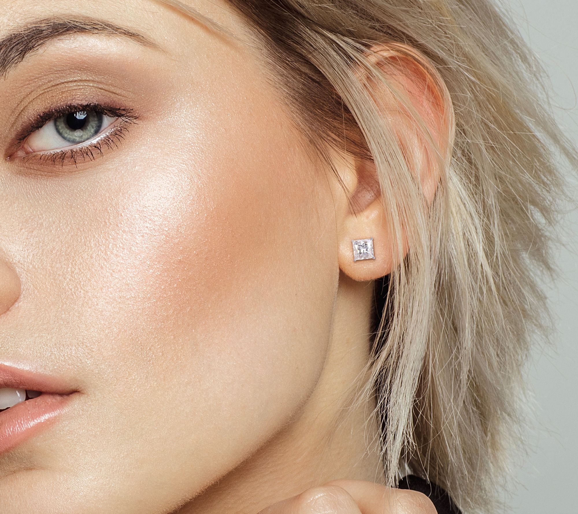 MoissanIce 9.00 cttw Necklace & Earrings Set, Sterling Silver