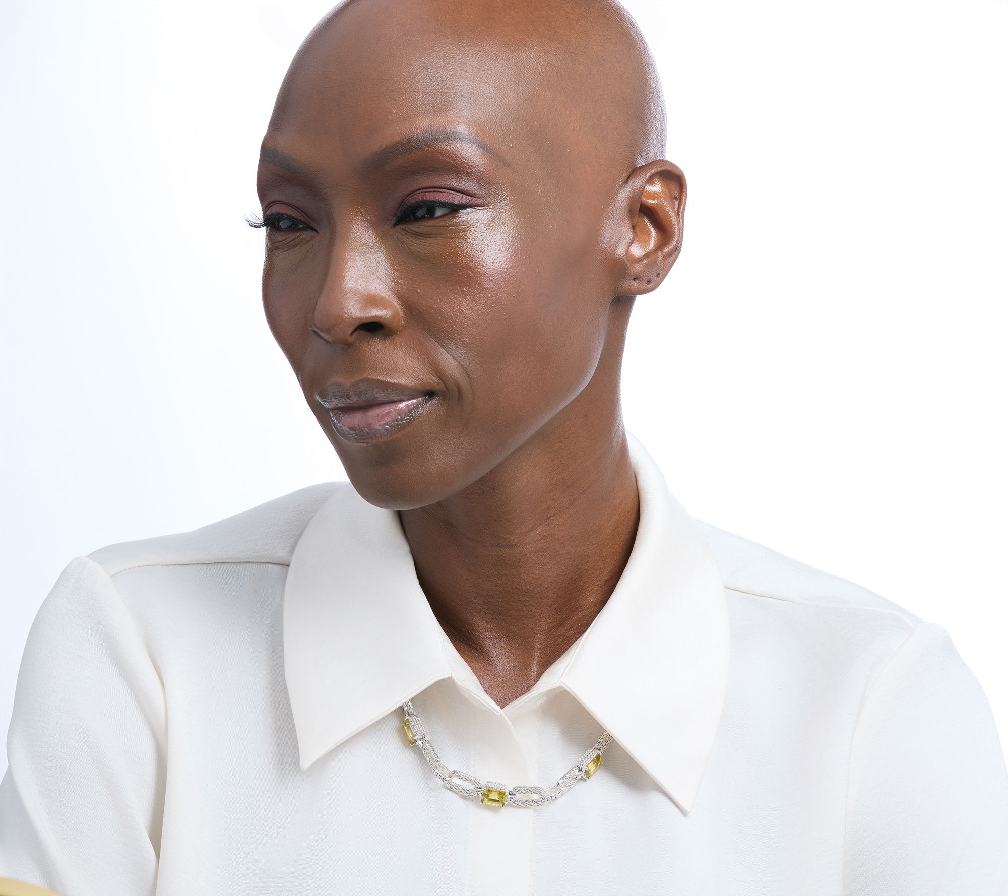 JAI Sterling Silver Legacy Woven Emerald Cut Gem 20