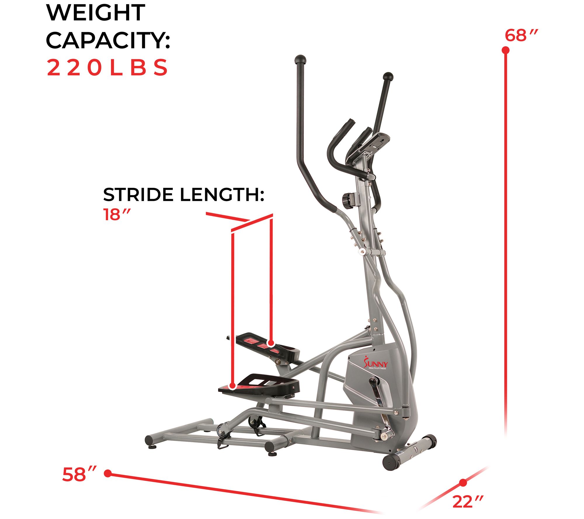 Sunny Health & Fitness Magnetic Elliptical Trainer