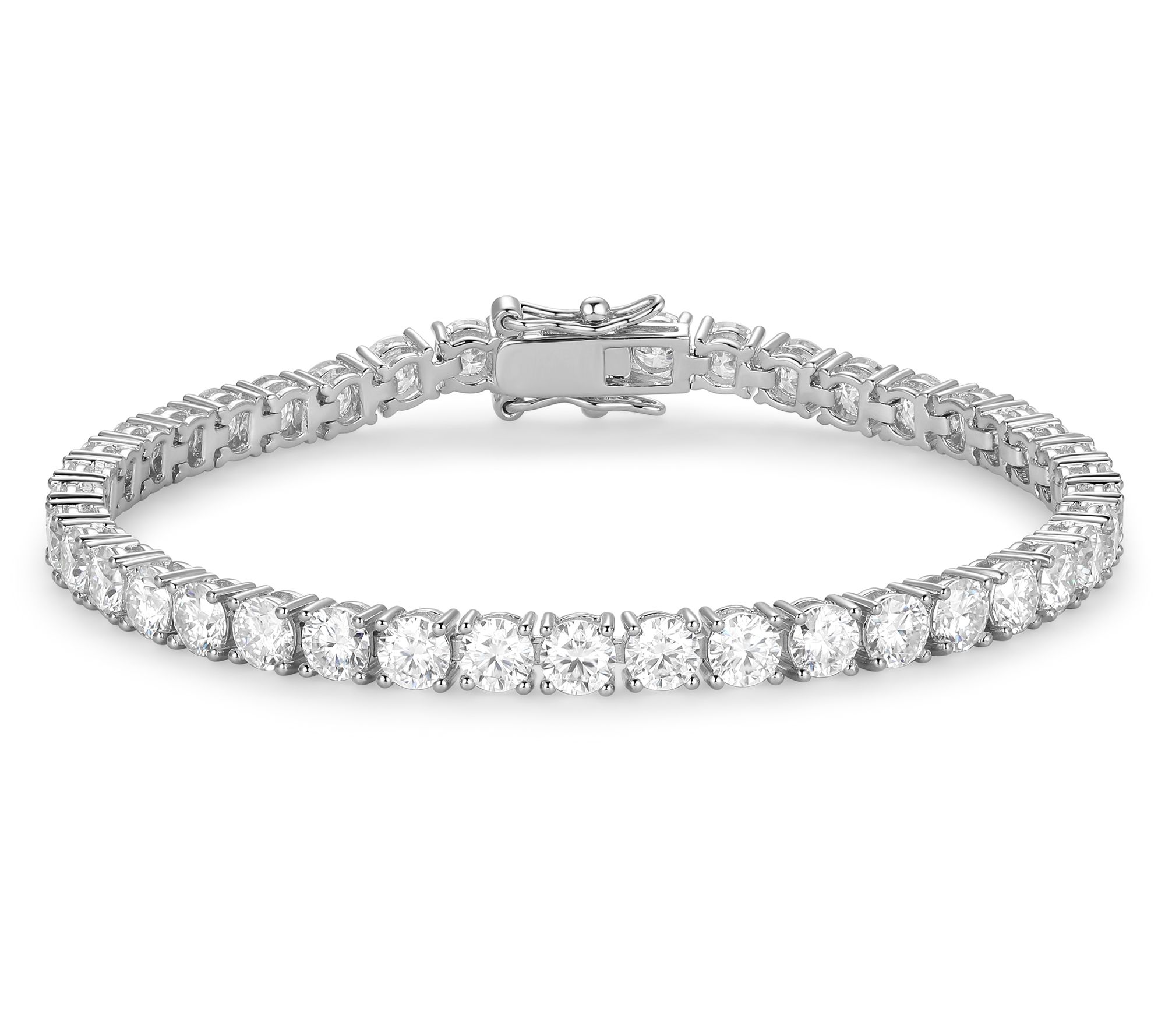 Sterling Silver 12.30 cttw Moissanite Tennis Bracelet