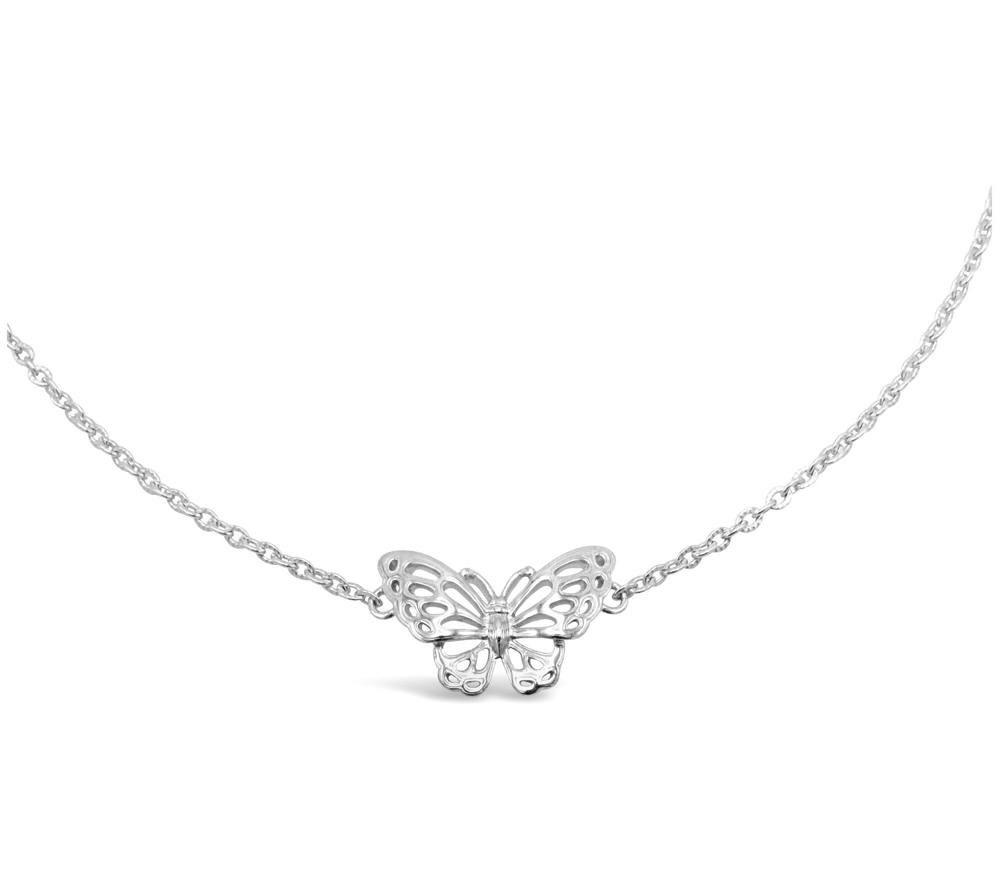 Ariva Sterling Silver Butterfly Ankle Bracelet